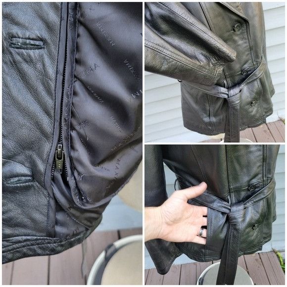 Wilsons Leather Vintage 90s y2k Wilsons Maxima Black Leather Insulated Midi Size XL / US 12-14 / IT 48-50 - 4 Thumbnail