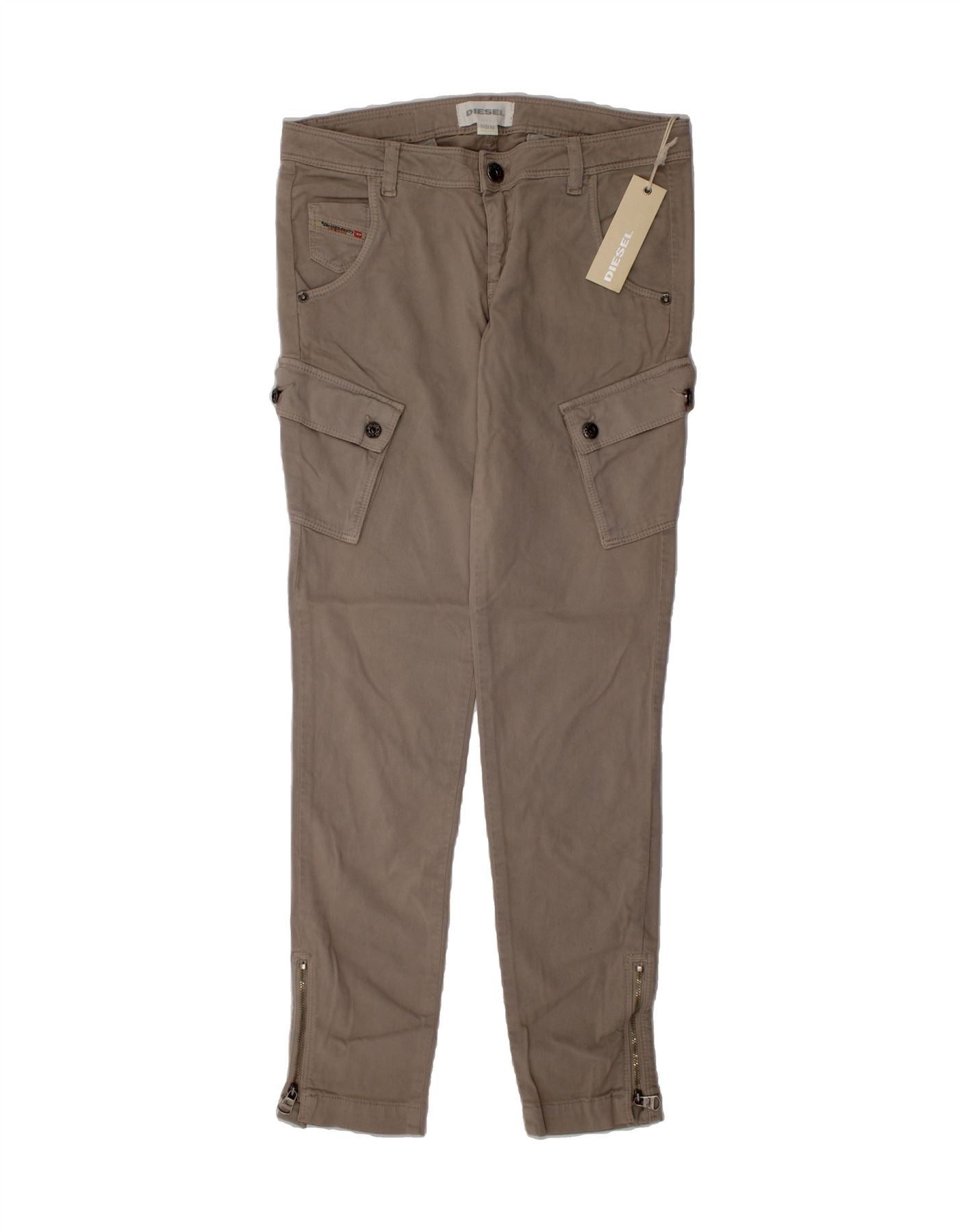 Diesel Boys Slim Cargo Trousers 11-12 Years W27 L27 Beige Cotton Size 30" / US 8 / IT 44 - 1 Thumbnail
