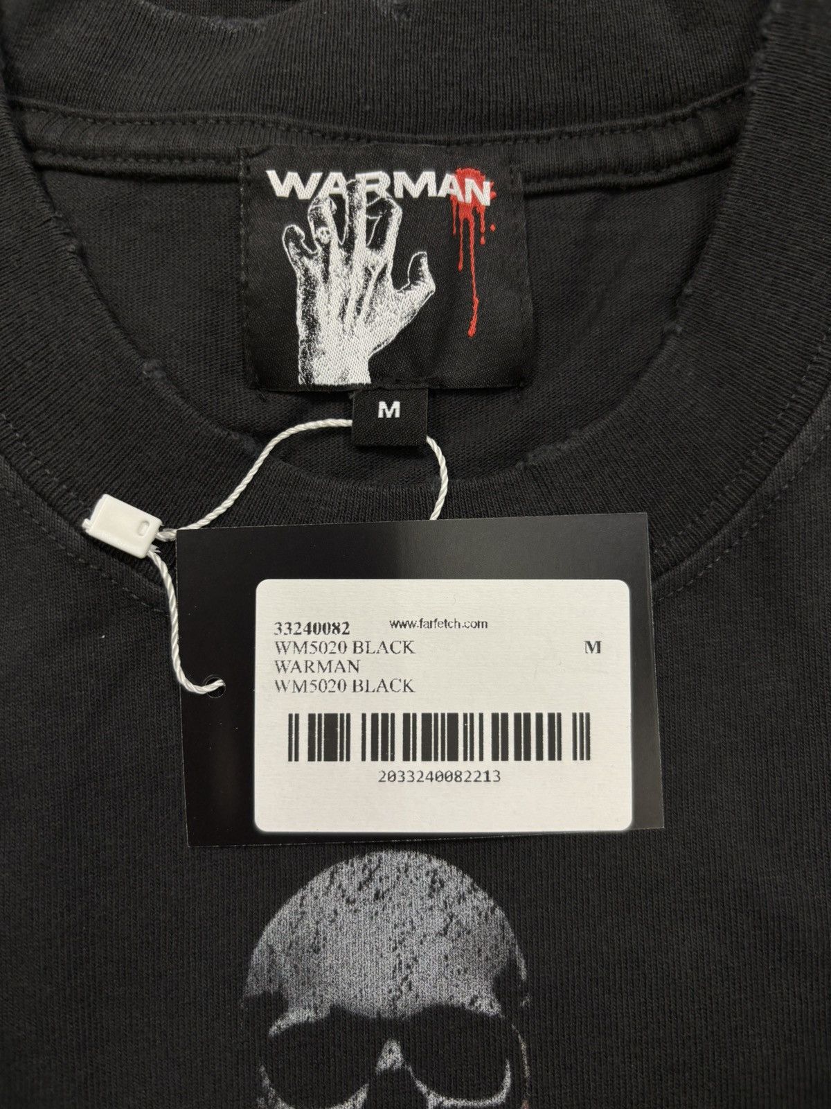 Vintage Warman Fire Circle Skulls Graphic T-Shirt, Washed Black Size US M / EU 48-50 / 2 - 7 Thumbnail