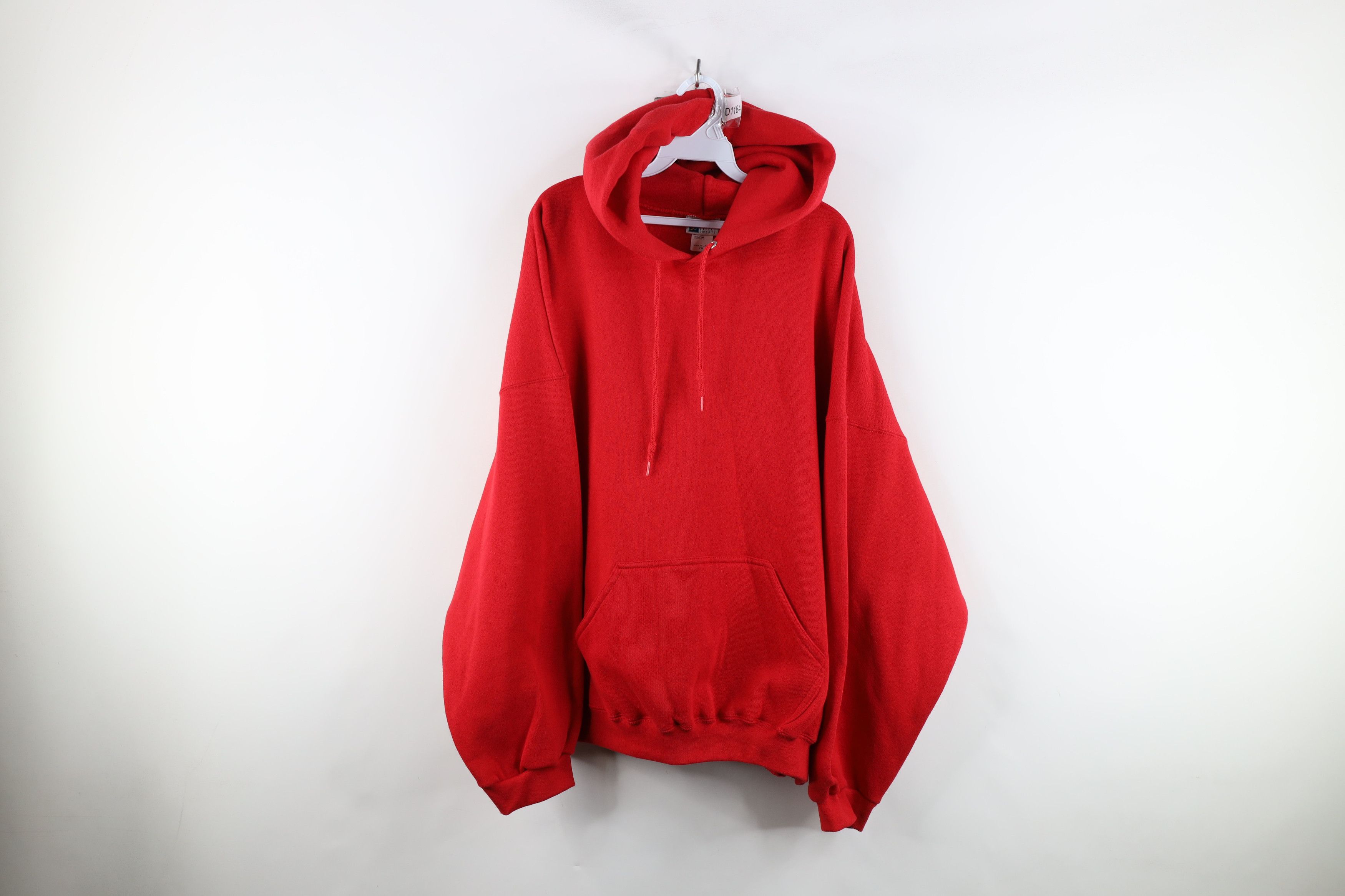 Vintage Vintage 90s Streetwear Heavyweight Hoodie Sweatshirt Red USA Size US XXL / EU 58 / 5 - 1 Thumbnail