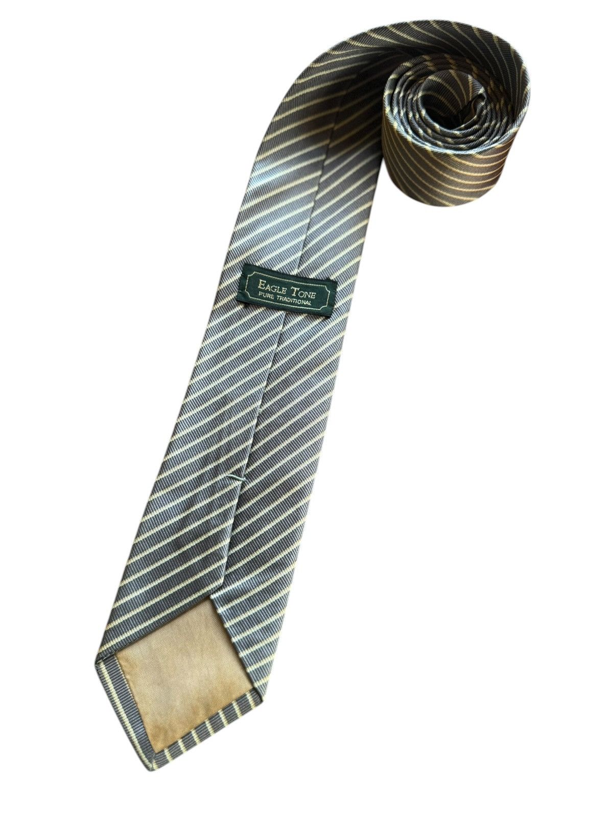 Other EAGLE TONE Vintage Gray Silk Stripe Tie Size ONE SIZE - 3 Thumbnail