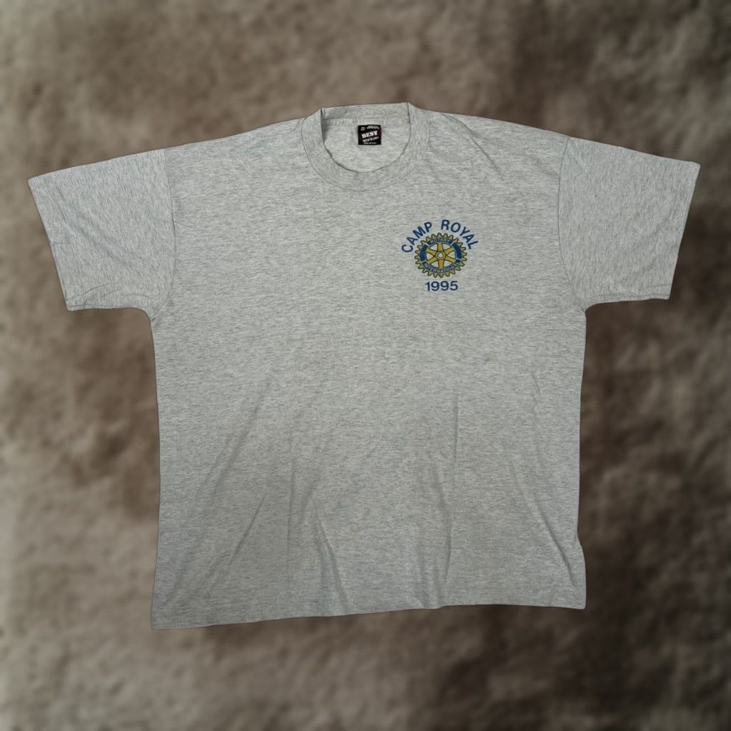 Fruit Of The Loom VINTAGE Camp Royal Rotary 1995 T-Shirt Mens XL Gray Single Stitch Fruit of the Loom Best Size US XL / EU 56 / 4 - 1 Thumbnail