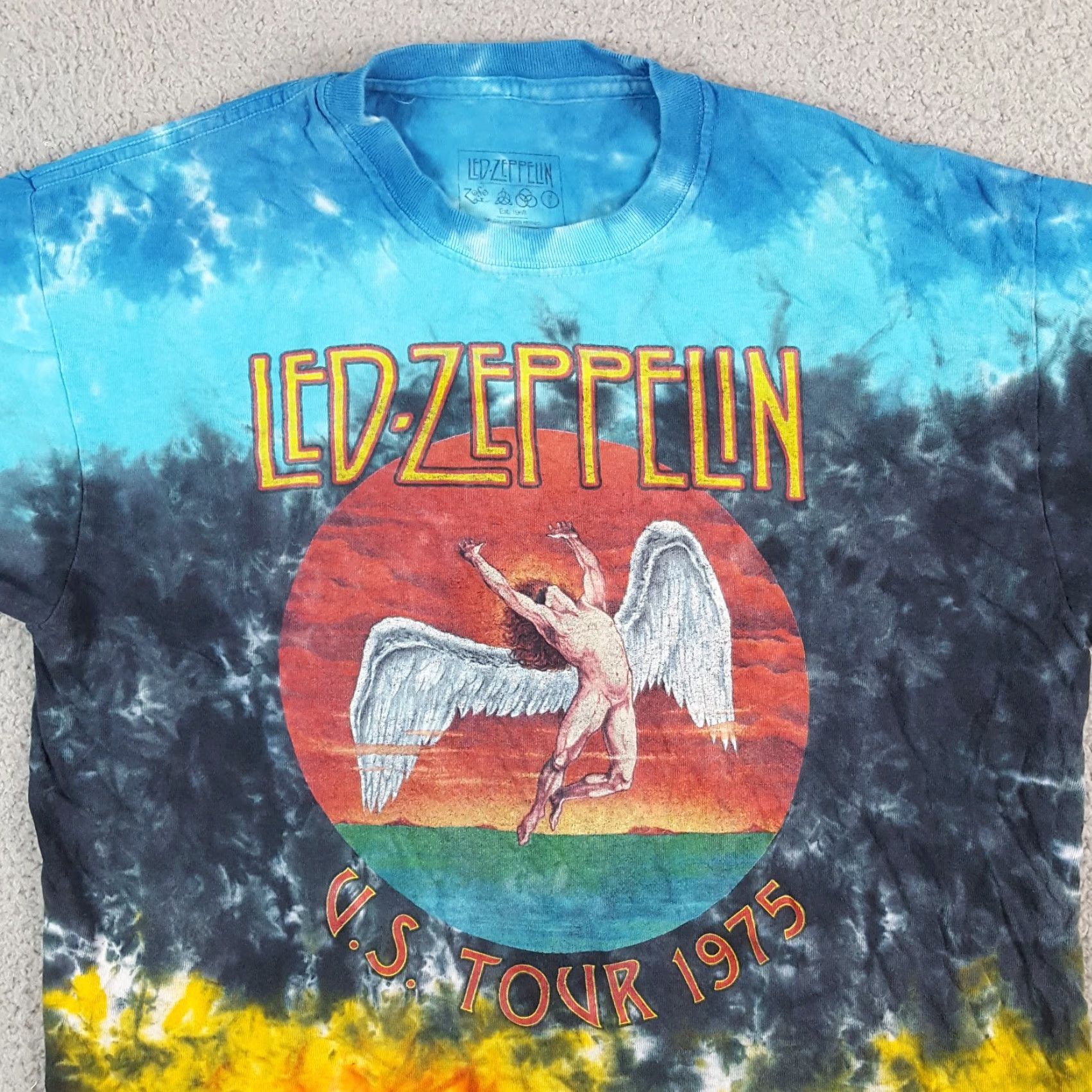 Etro VINTAGE Tie-Dye Led Zeppelin US Tour Men's Size M Retro Band Rock Graphic T Shirt Size US M / EU 48-50 / 2 - 2 Thumbnail