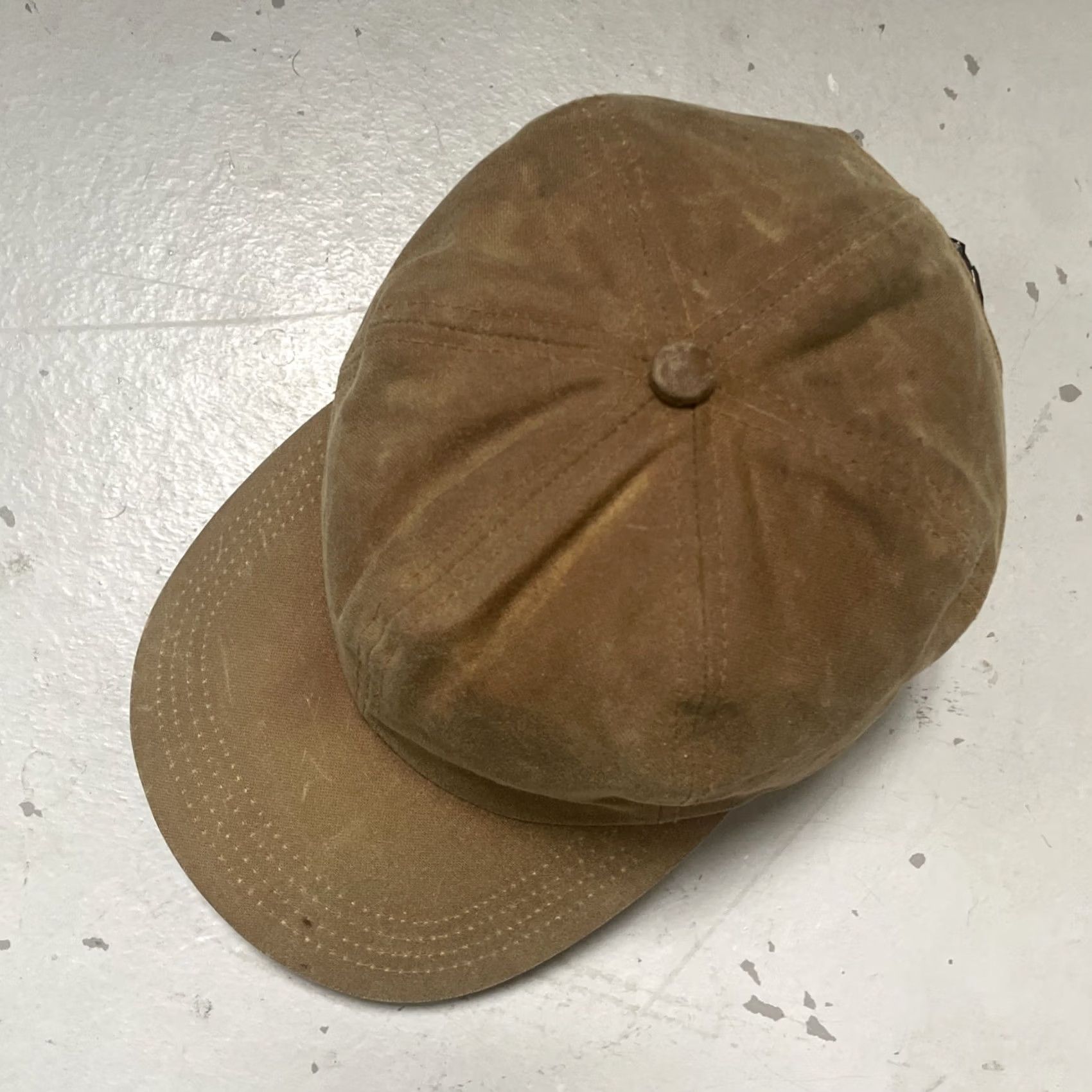 Filson VINTAGE Filson Waxed Canvas Low Profile Logger Cap Leather Strap Made USA L Baseball Cap Adjustable Tan Cotton Canvas Unisex Adults Mens Womens Size ONE SIZE - 2 Thumbnail