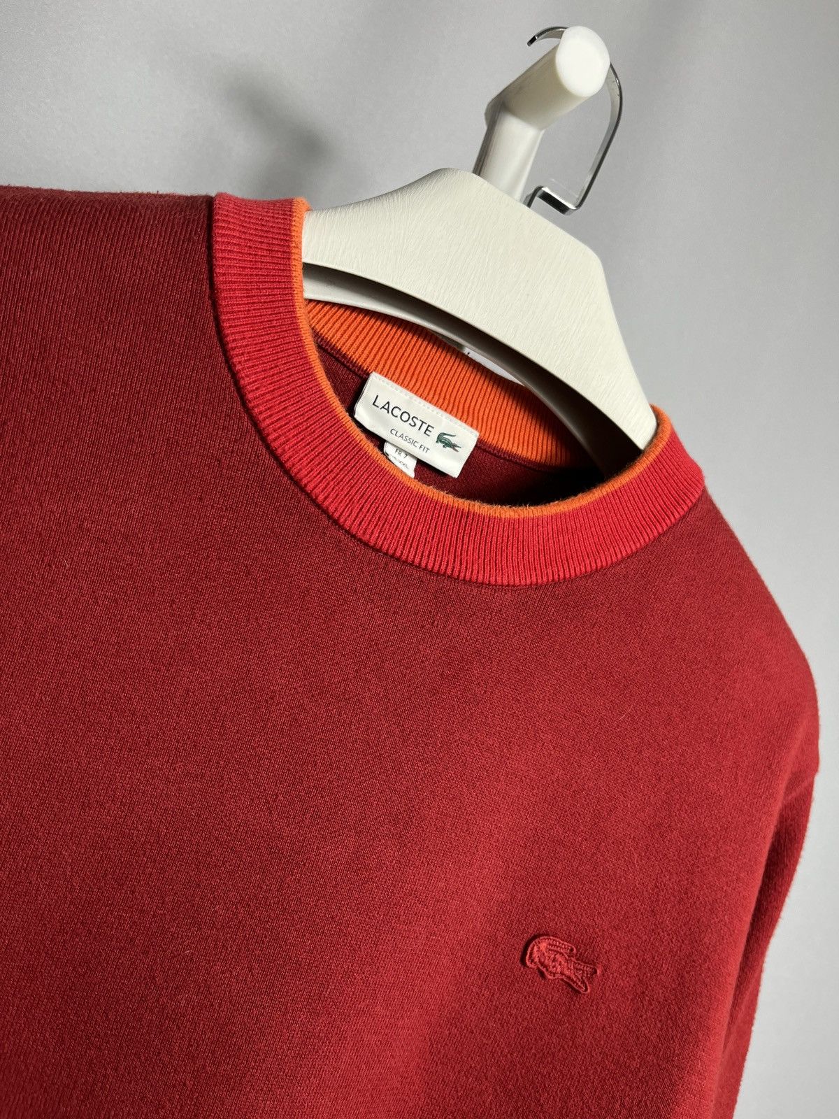 Designer × Lacoste lacoste sweater men red sweatshirt orange long sleeve cotton Size US XXL / EU 58 / 5 - 2 Thumbnail