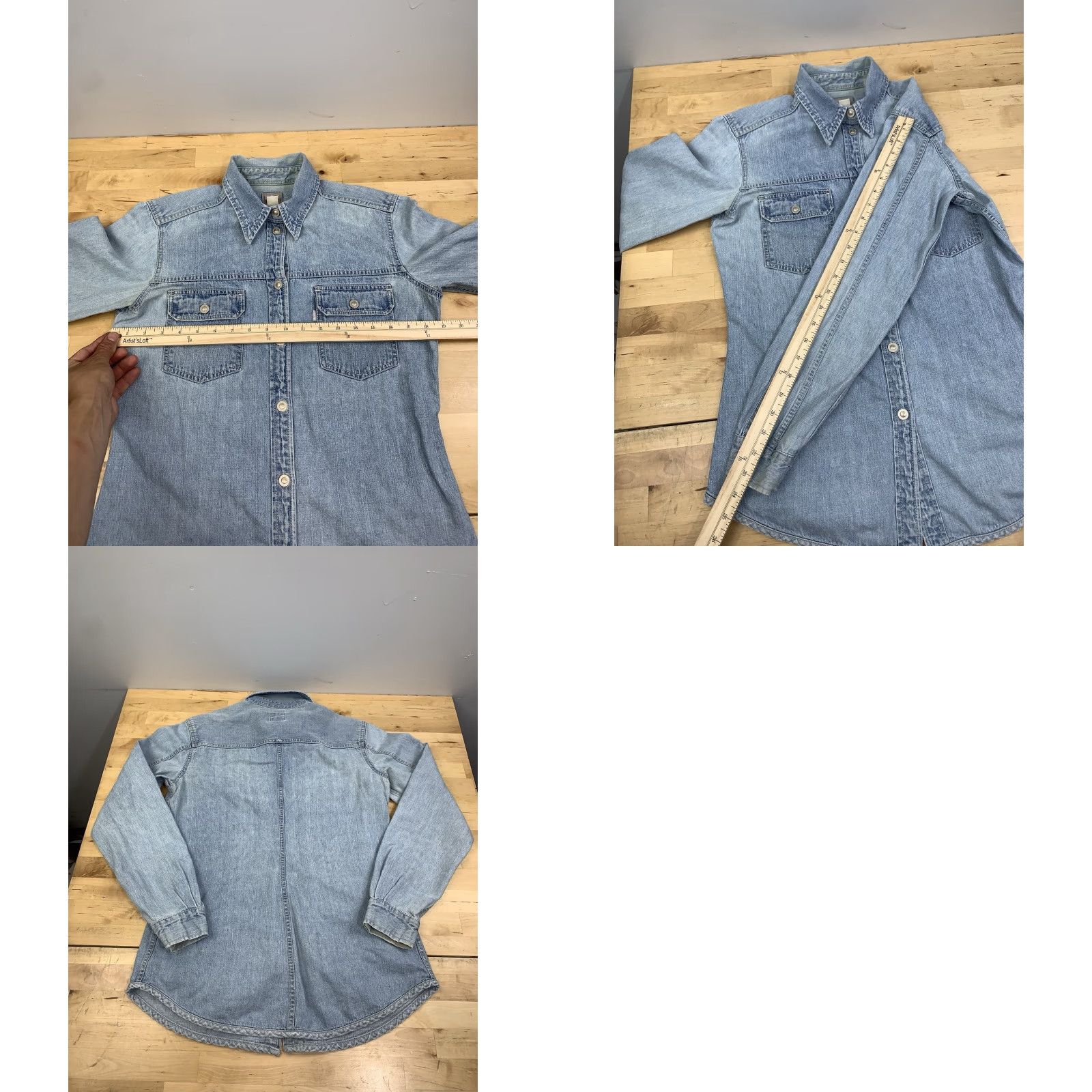 Levi's VINTAGE Levi's Silvertab Denim Button-Up Shirt Mens M Blue Light Wash 90s Western Jeans Shirt Men M Blue Light Wash Size US M / EU 48-50 / 2 - 8 Thumbnail