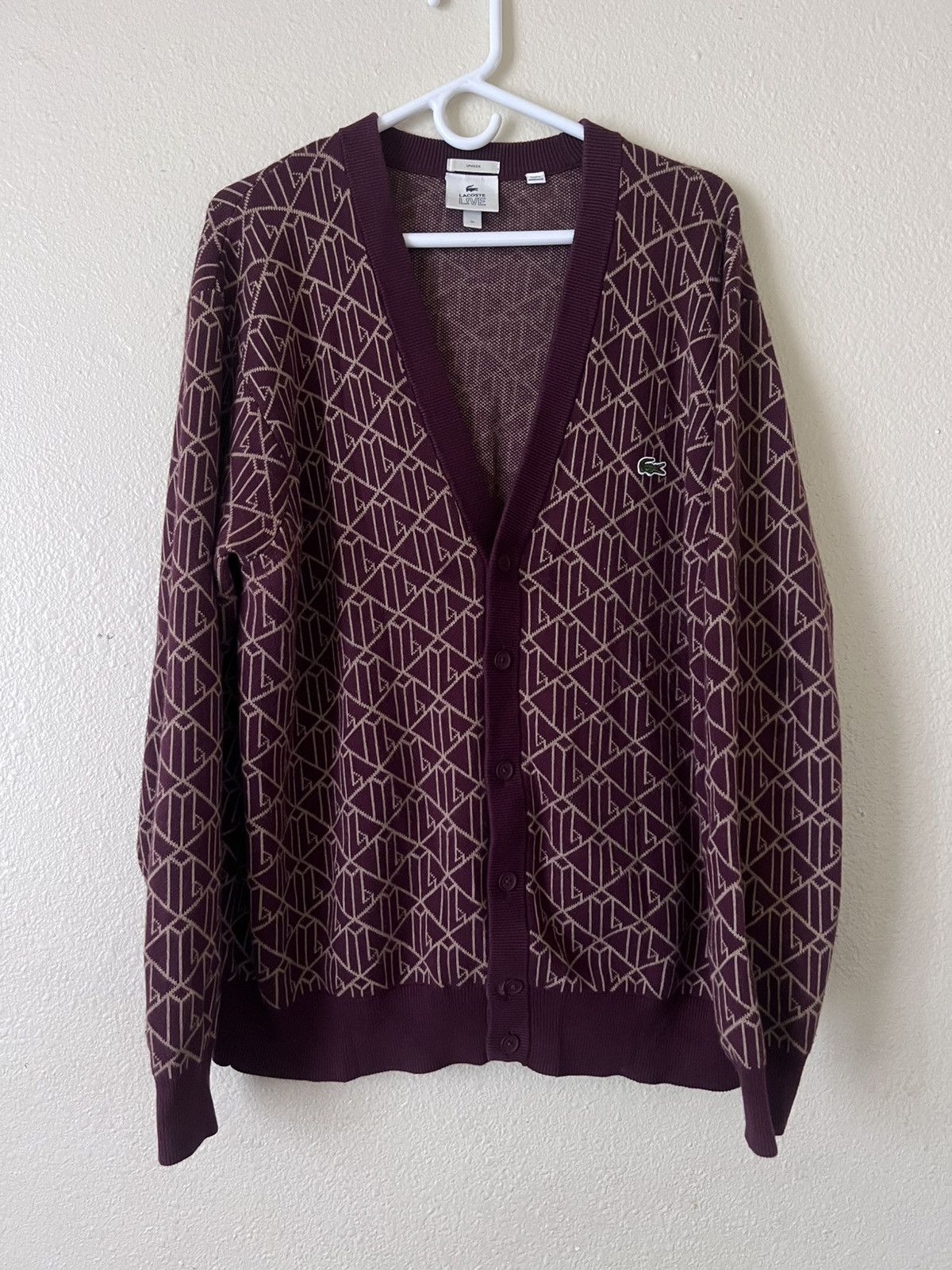 Lacoste Lacoste Live Patterned Cardigan Size US XL / EU 56 / 4 - 1 Thumbnail