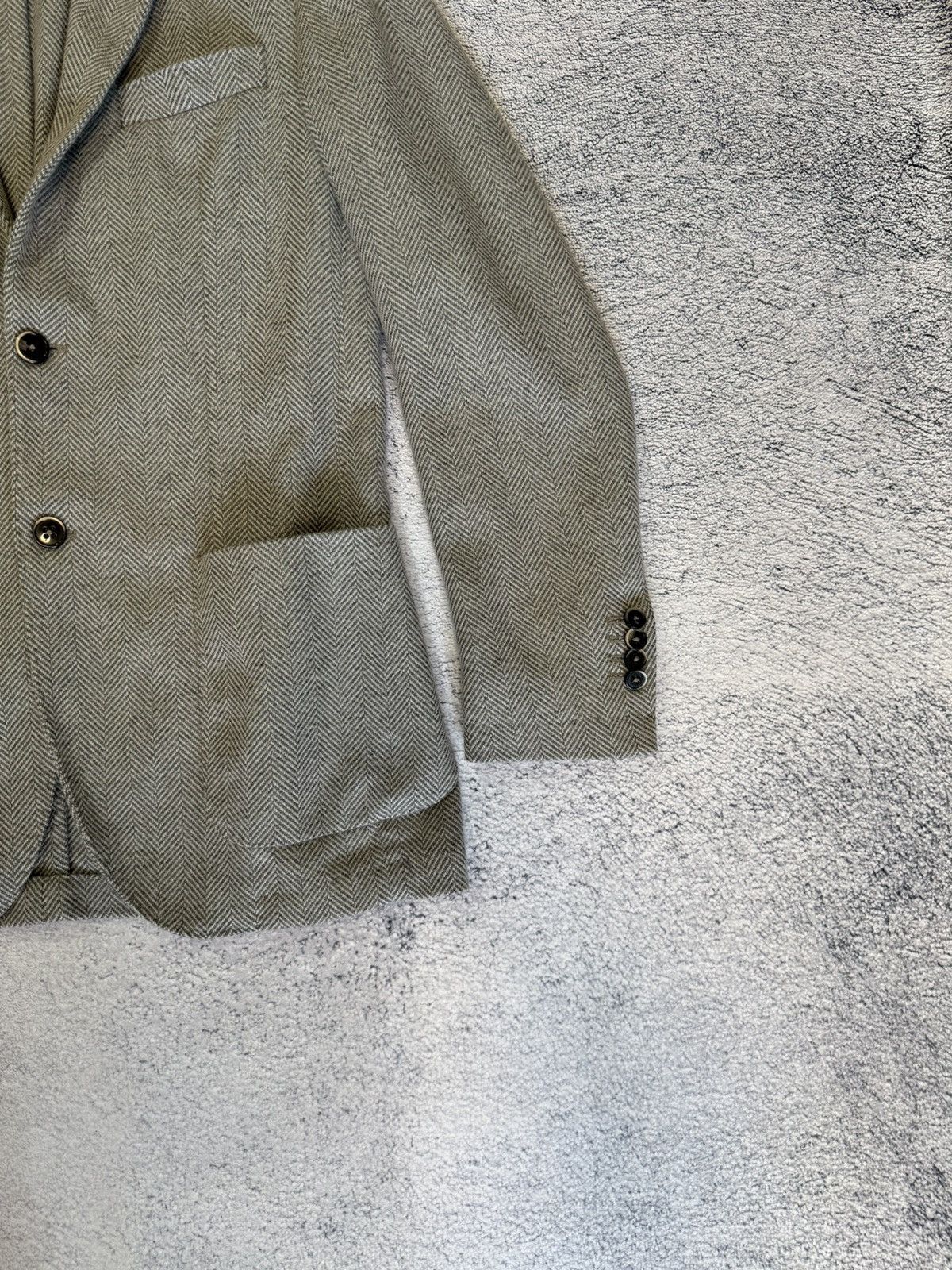 Boggi Boggi Milano Blazer Herringbone Wool Sport Coat Italy 48R Size 38R - 5 Thumbnail
