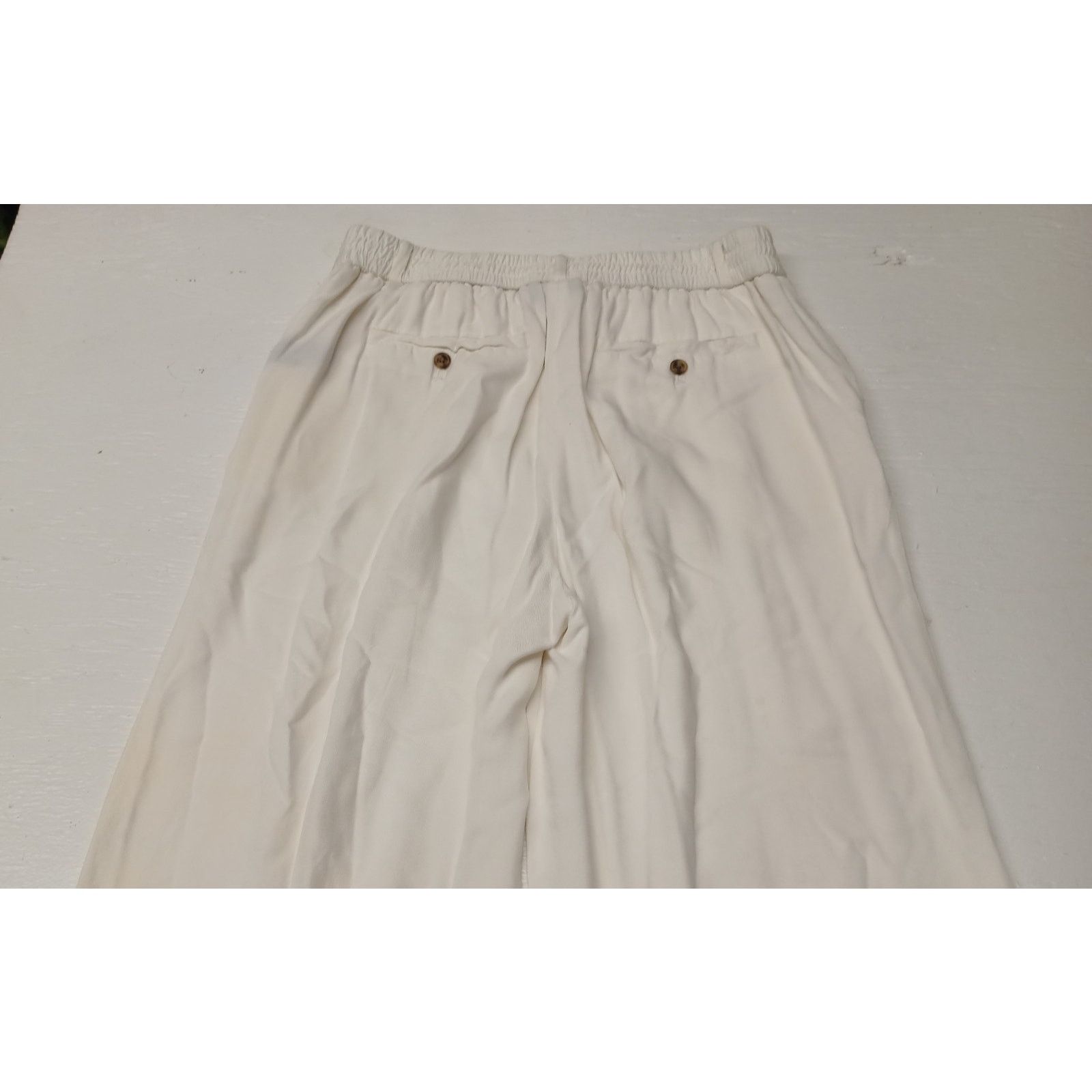 Worthington Worthington (Small) Wide Leg White Relaxed Loose Pants Size 28" / US 6 / IT 42 - 11 Thumbnail