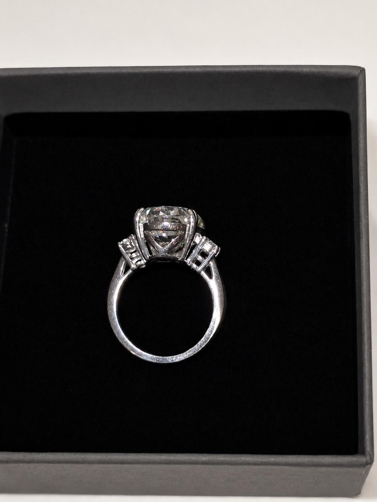 Other Oval Cut 10.48ct Moissanite Ring with Platinum Overlay Size ONE SIZE - 4 Thumbnail