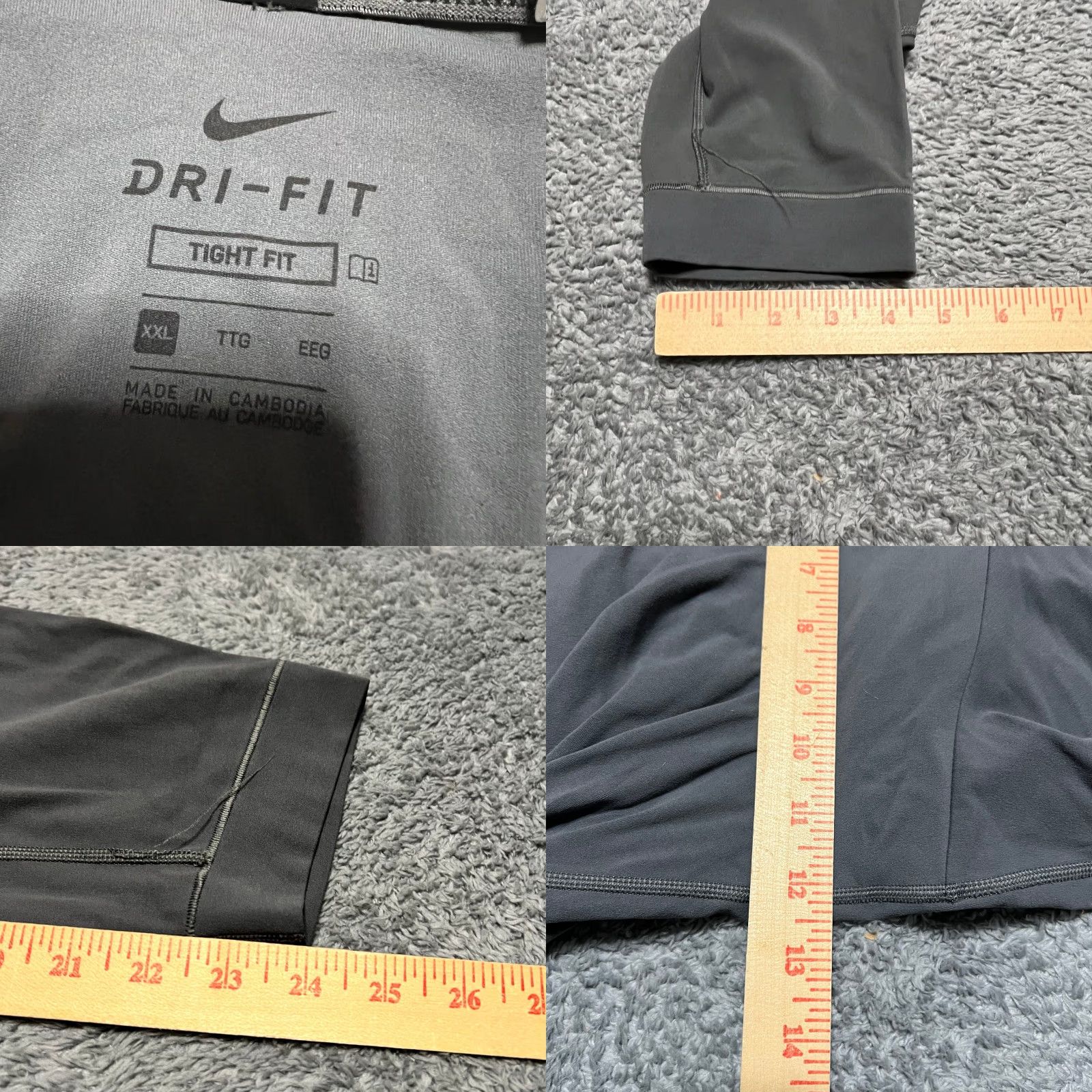 Nike Nike Leggings Mens XXL Infinalon Dri-FIT 3/4 Gray Tight CT1830 Yoga Pants Size US 39 - 8 Thumbnail