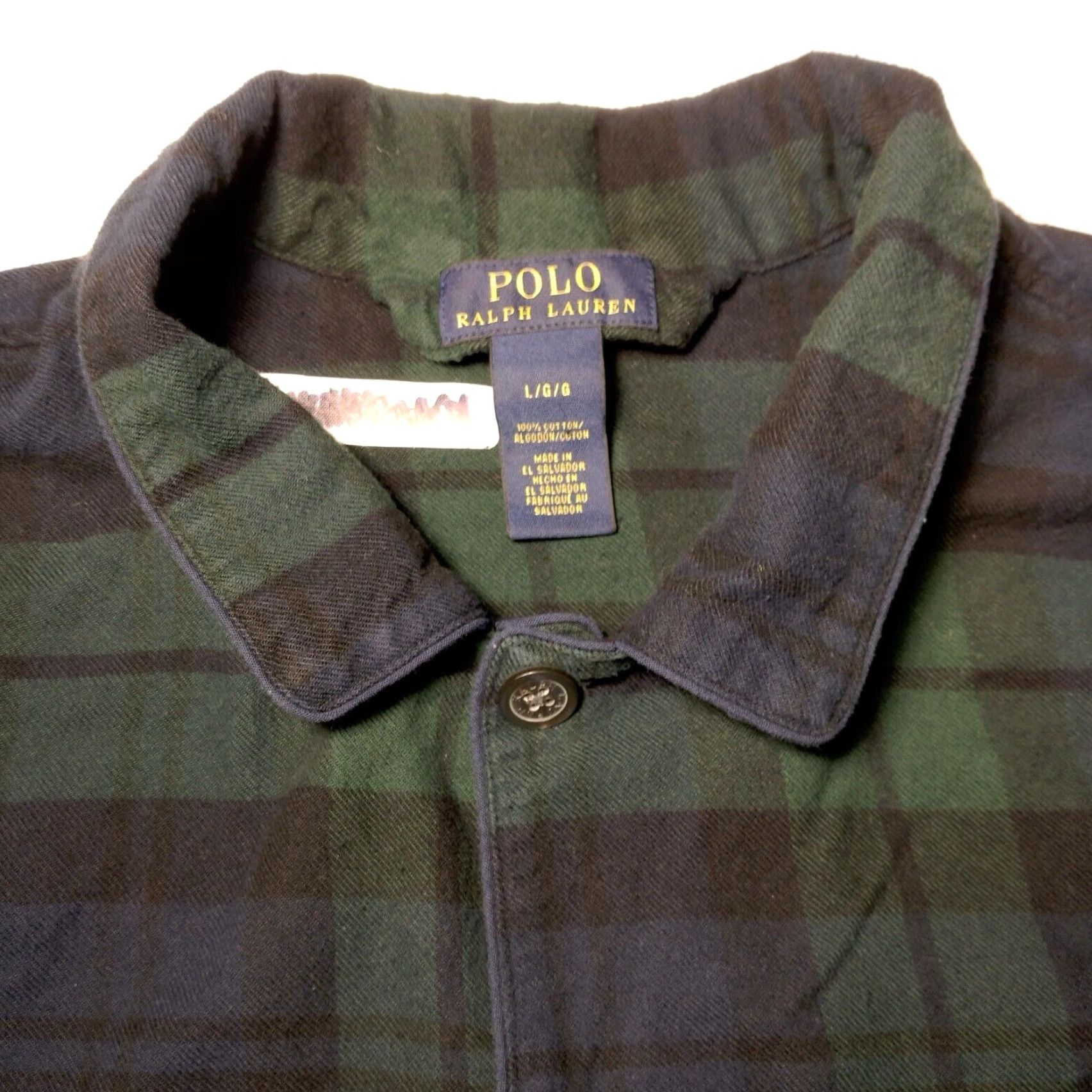 Polo Ralph Lauren VINTAGE Polo Ralph Lauren Pajama Top Men L Blackwatch Tartan Plaid Flannel Shirt READ Size US L / EU 52-54 / 3 - 7 Thumbnail