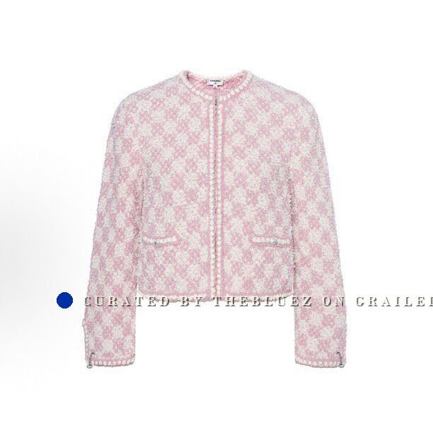 Chanel Chanel Pink White Tweed Coat Size S / US 4 / IT 40 - 1 Thumbnail