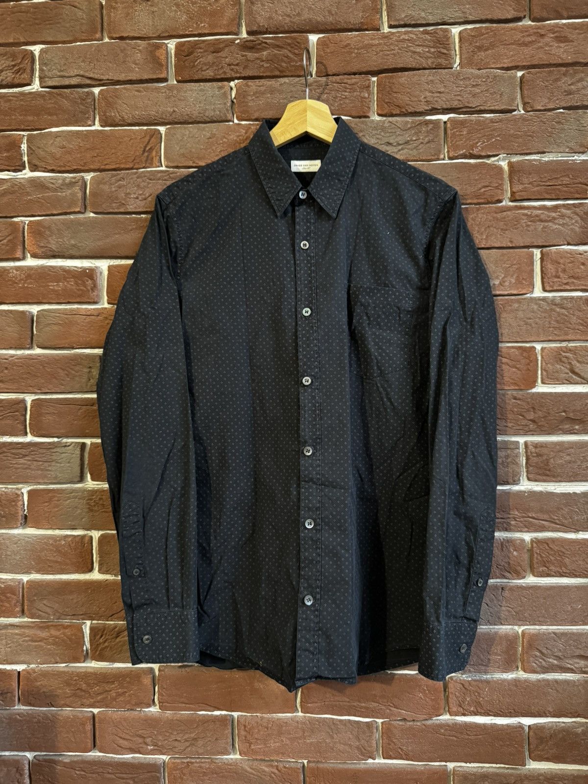 Vintage Dries Van Noten Designer Shirt Archive 46 navy