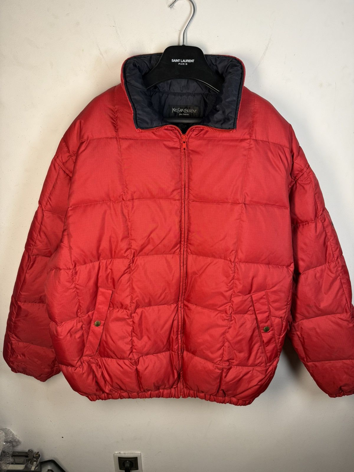 Yves Saint Laurent Winter YSL Down Jacket Puffer Red Bomber Heavy Coat Size US XL / EU 56 / 4 - 8 Thumbnail
