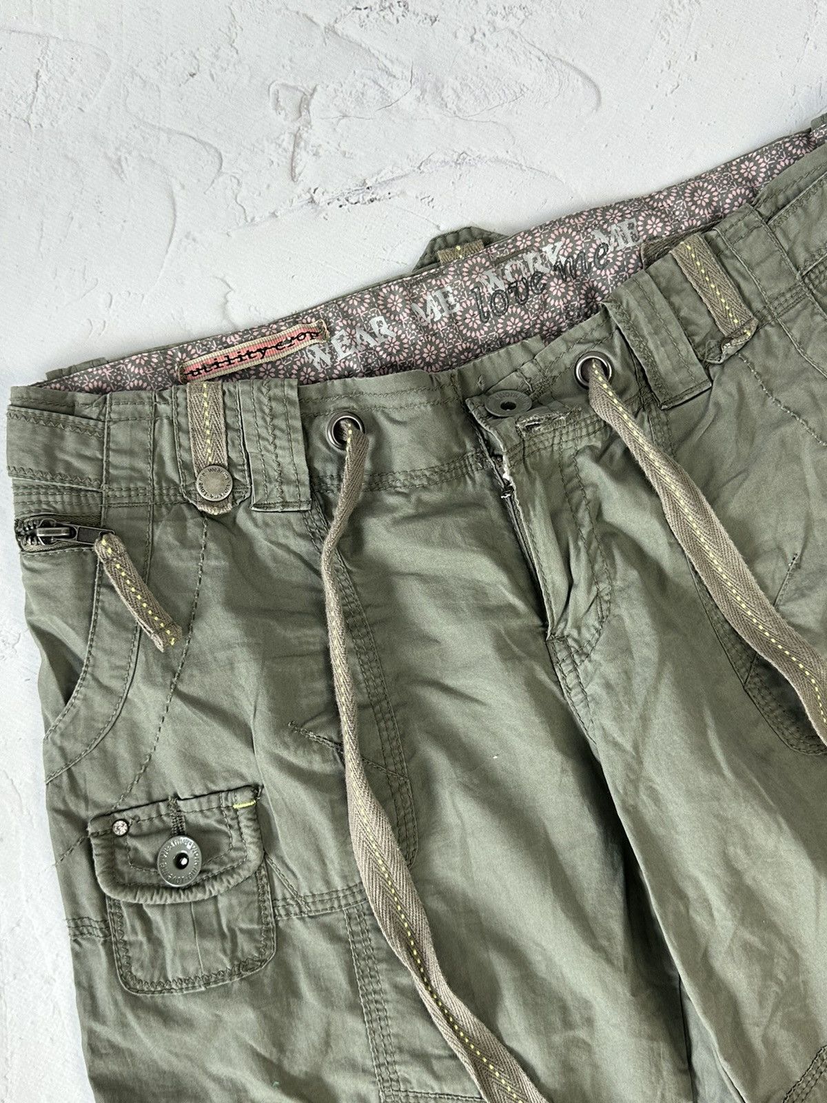 If Six Was Nine × Japanese Brand × Vintage Y2K Vintage Cargo Khaki Breeches Size 27" / US 4 / IT 40 - 4 Thumbnail