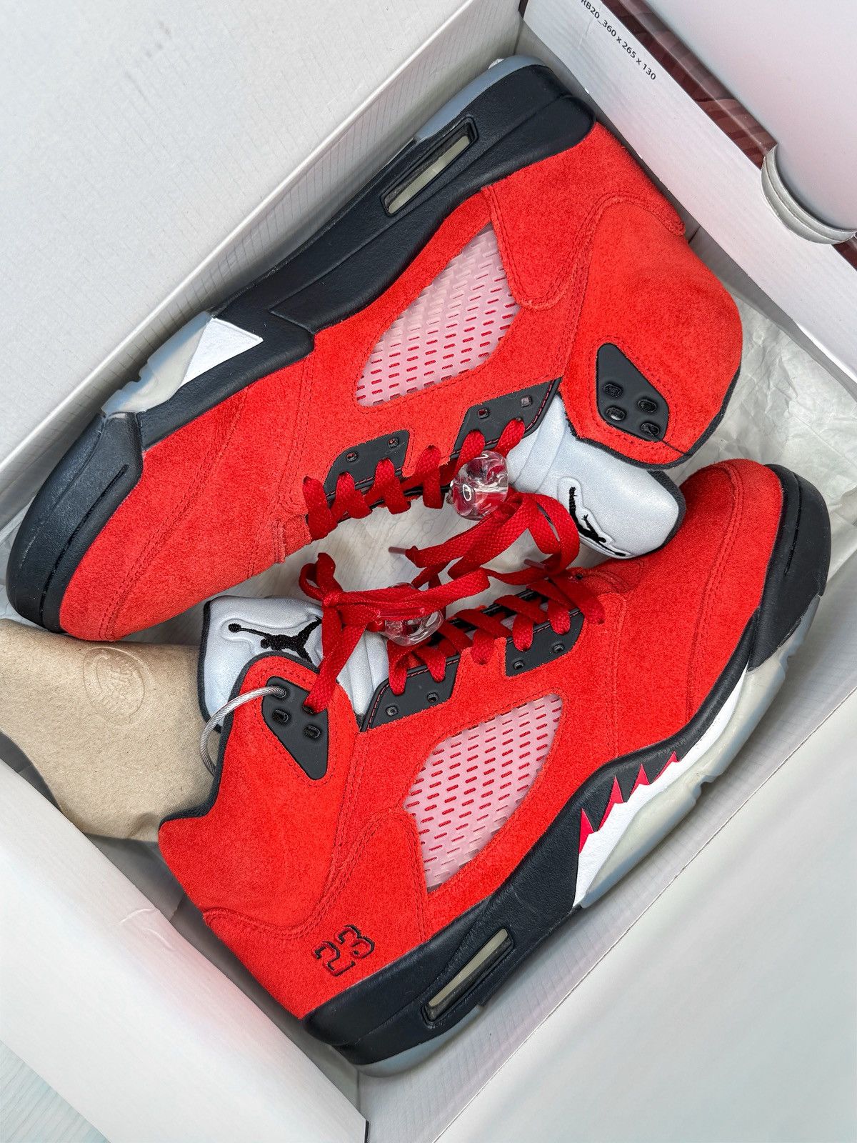 Nike Nike Air Jordan 5 Retro Raging Bull 2021 Fire Red Suede Size US 11 / EU 44 - 16 Thumbnail