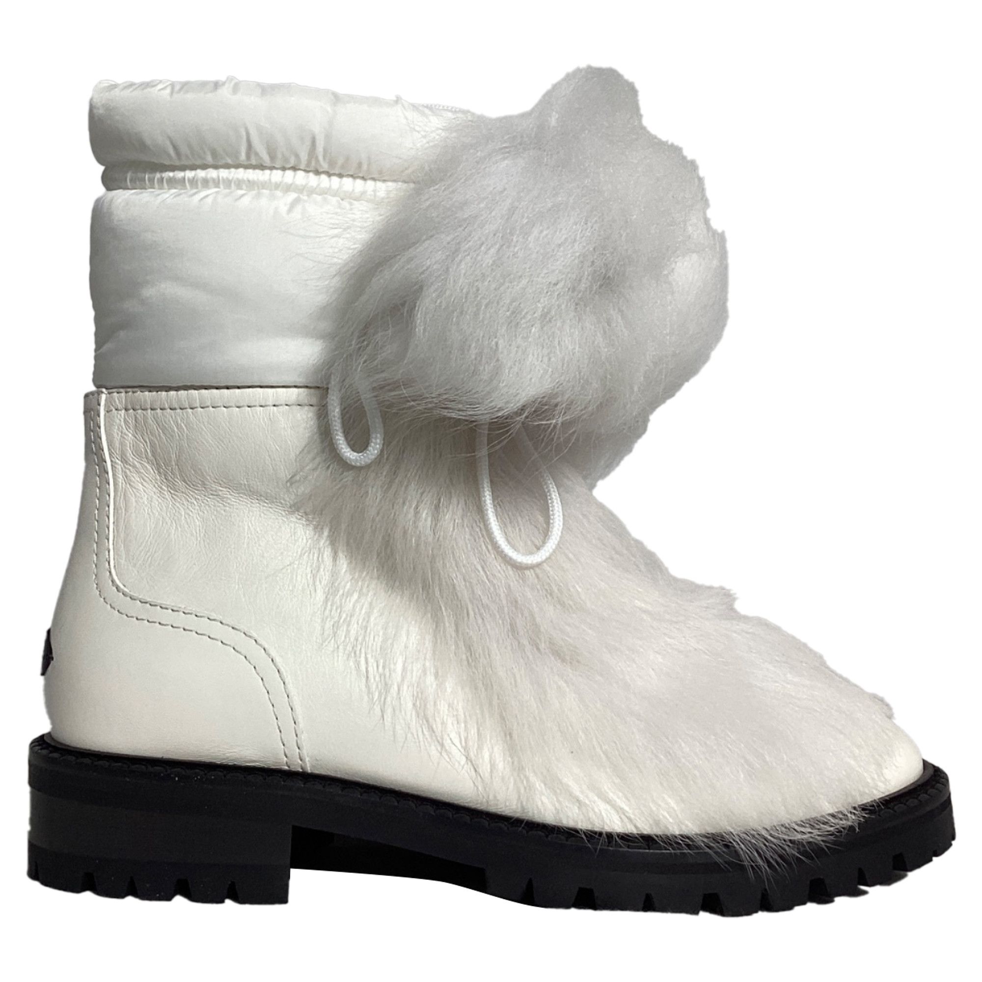 Jimmy Choo Jimmy Choo Fur Trim Ankle Boots in White Leather Size US 6.5 / IT 36.5 - 1 Thumbnail