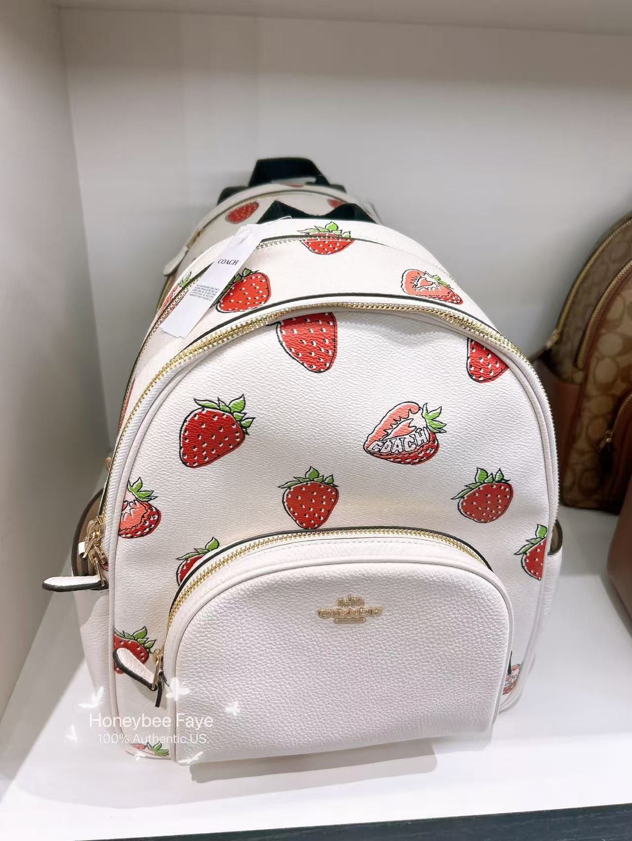Coach Court Backpack With Strawberry Print CAS94 Size ONE SIZE - 2 Thumbnail
