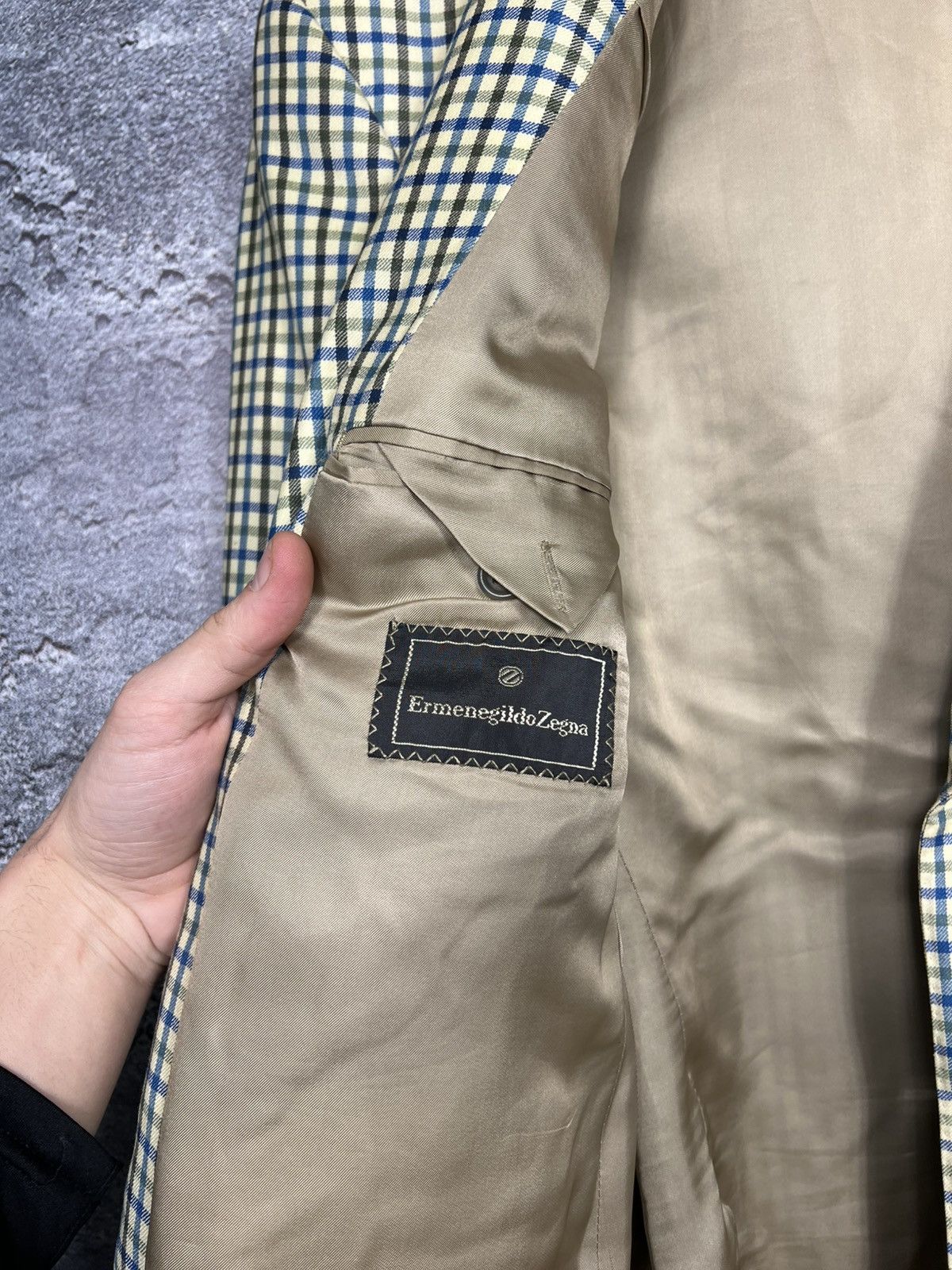 Ermenegildo Zegna Vintage Ermenegildo Zegna Super 100s Wool Checkered Blazer Size 52R - 8 Thumbnail