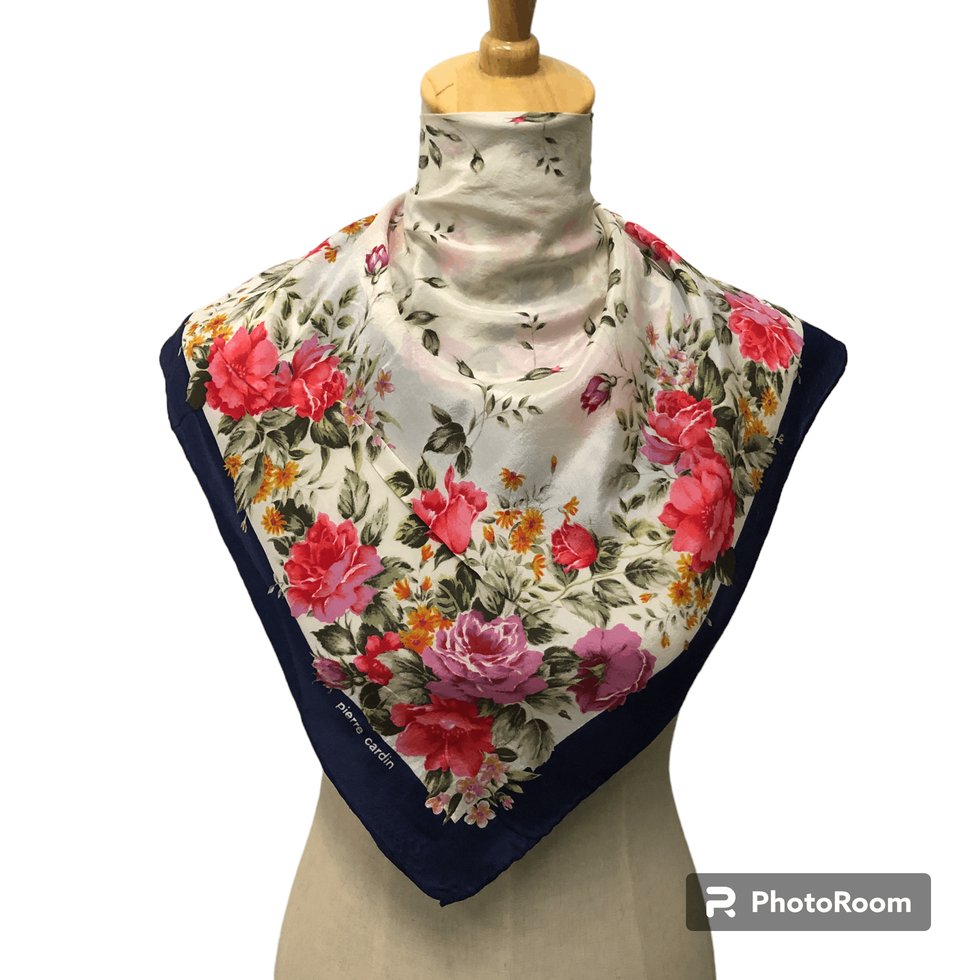 Pierre Cardin Pierre Cardin Floral Hand Rolled Silk Scarf M1050 Size ONE SIZE - 1 Thumbnail