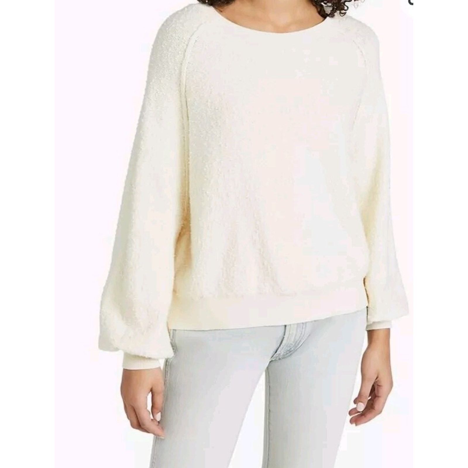 Free People Free People Women Sweater Cream Petite Small A000390 Size S / US 4 / IT 40 - 1 Thumbnail