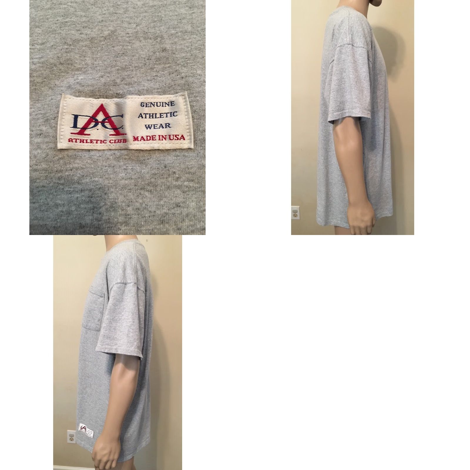 Vintage VINTAGE 90s DAC Athletic Club Pocket T Shirt Gray USA Made Size XL Athletic Wear Shirt Mens 90s Size US XL / EU 56 / 4 - 8 Thumbnail