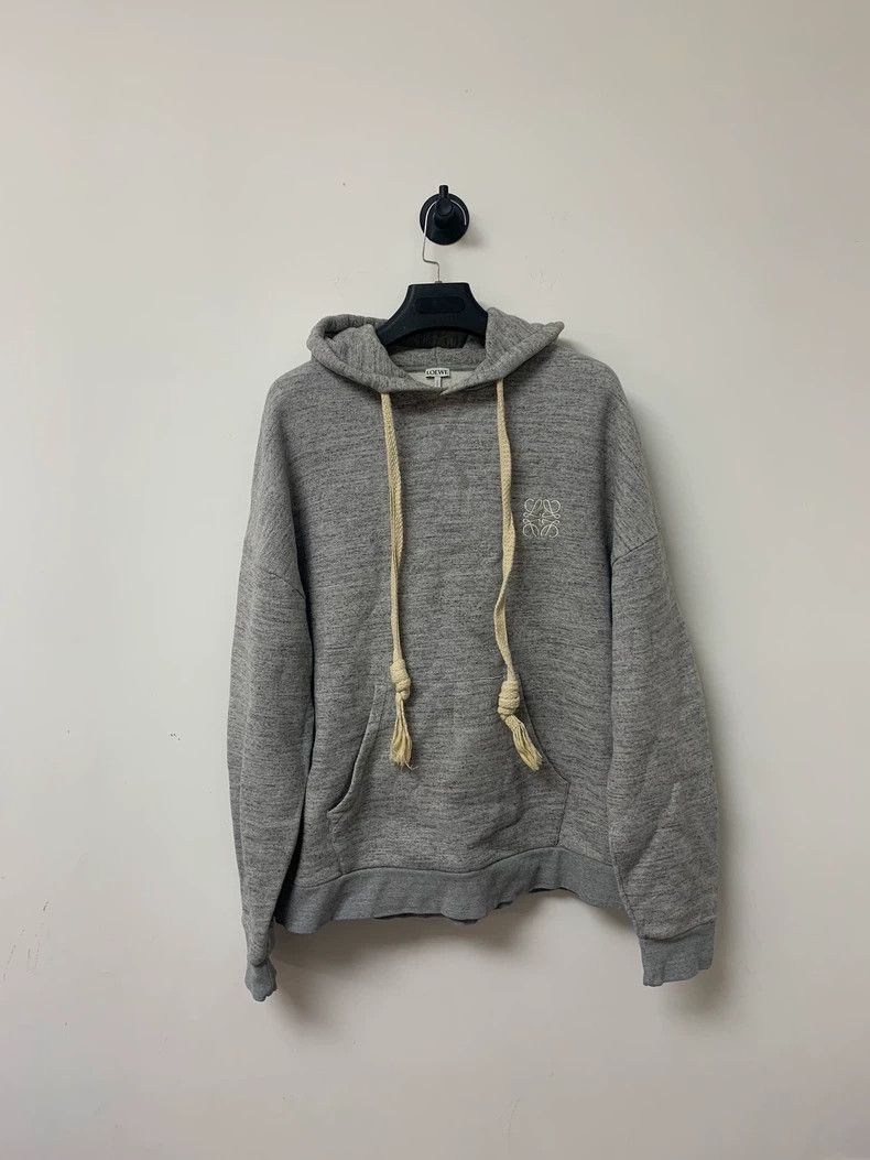Loewe LOEWE Grey embroidered logo long hat rope sweater hoodie Size L / US 10 / IT 46 - 1 Thumbnail