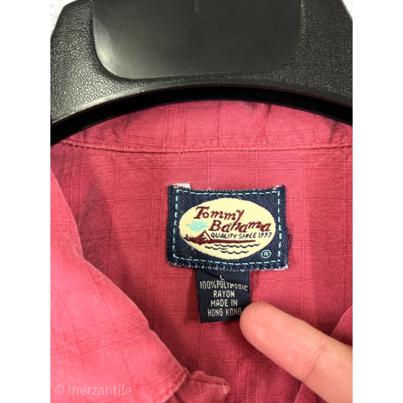 Tommy Bahama Tommy Bahama Shirt Mens L Red Geometric 100% Rayon Button Up Hawaiian Geometric Pattern Aloha Beach Resort Casual Shirt Mens Size US L / EU 52-54 / 3 - 3 Thumbnail