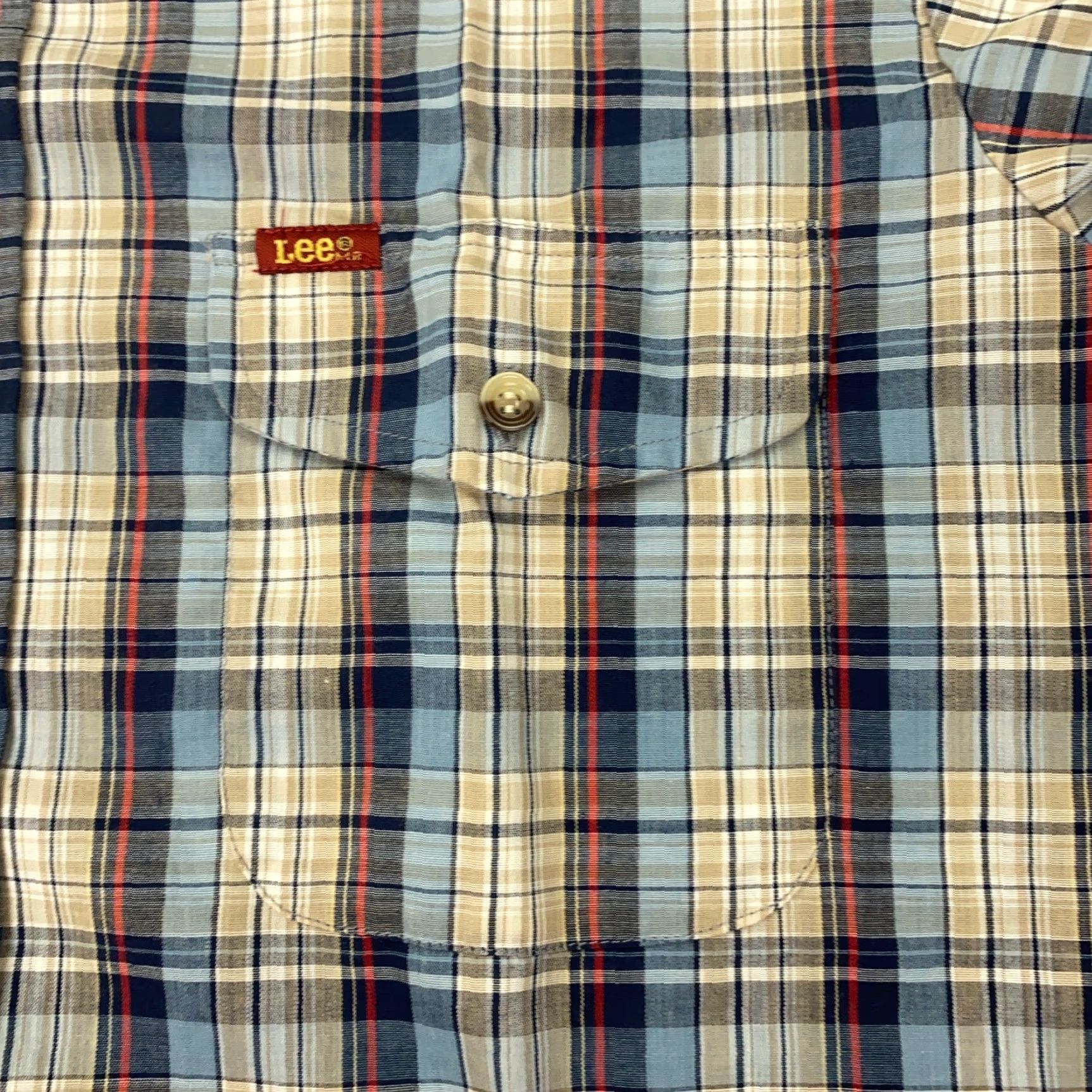 Lee VINTAGE Lee Shirt Mens Large Plaid Pockets Stretch Short Sleeve Size US L / EU 52-54 / 3 - 2 Thumbnail