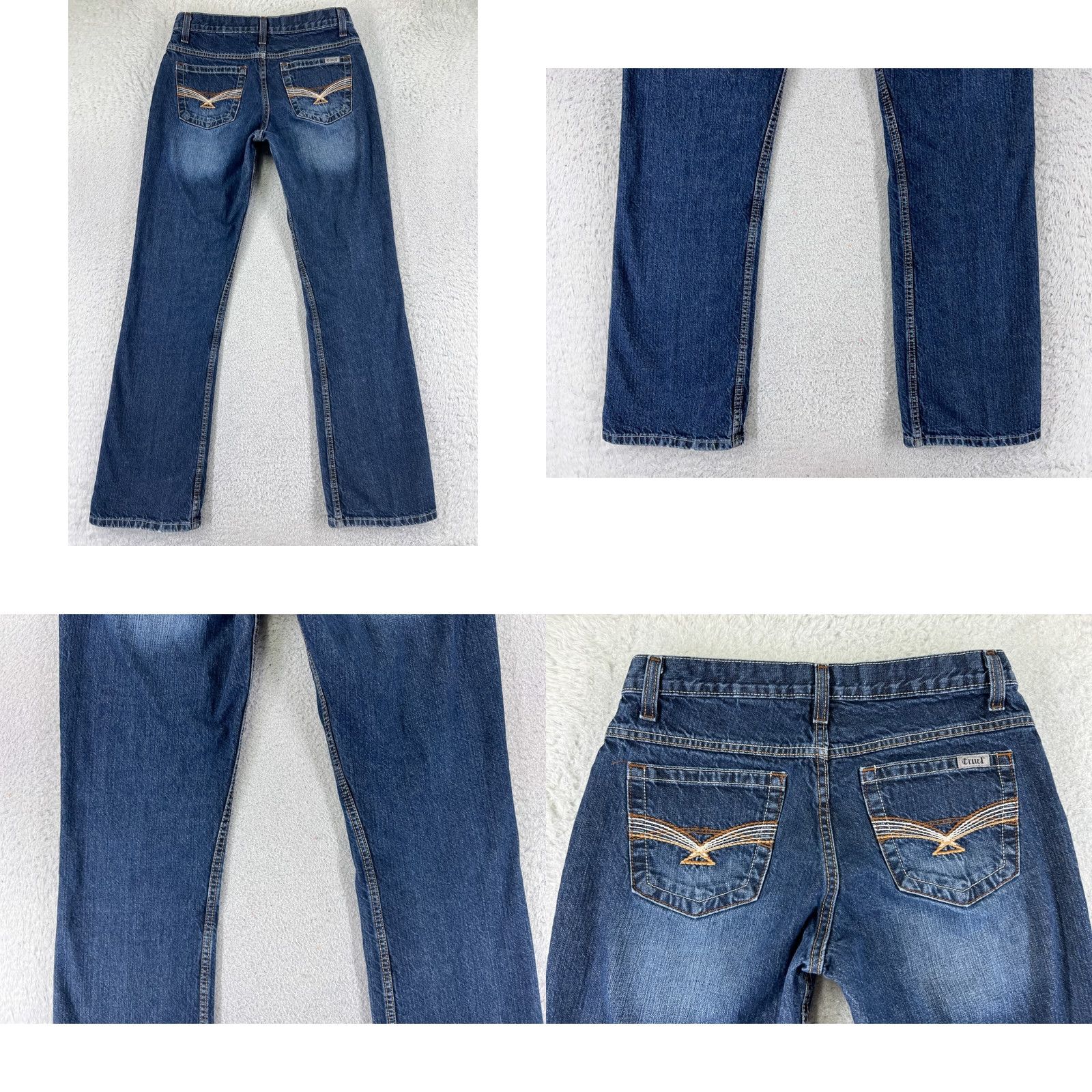 Vintage Cruel Jeans Womens 27 Blue Denim Bootcut 5-Pocket Stretch Slim Cotton Blend 27x30 Georgia Cruel Girl Jeans Mens Womens Girls Size 27" / US 4 / IT 40 - 9 Thumbnail