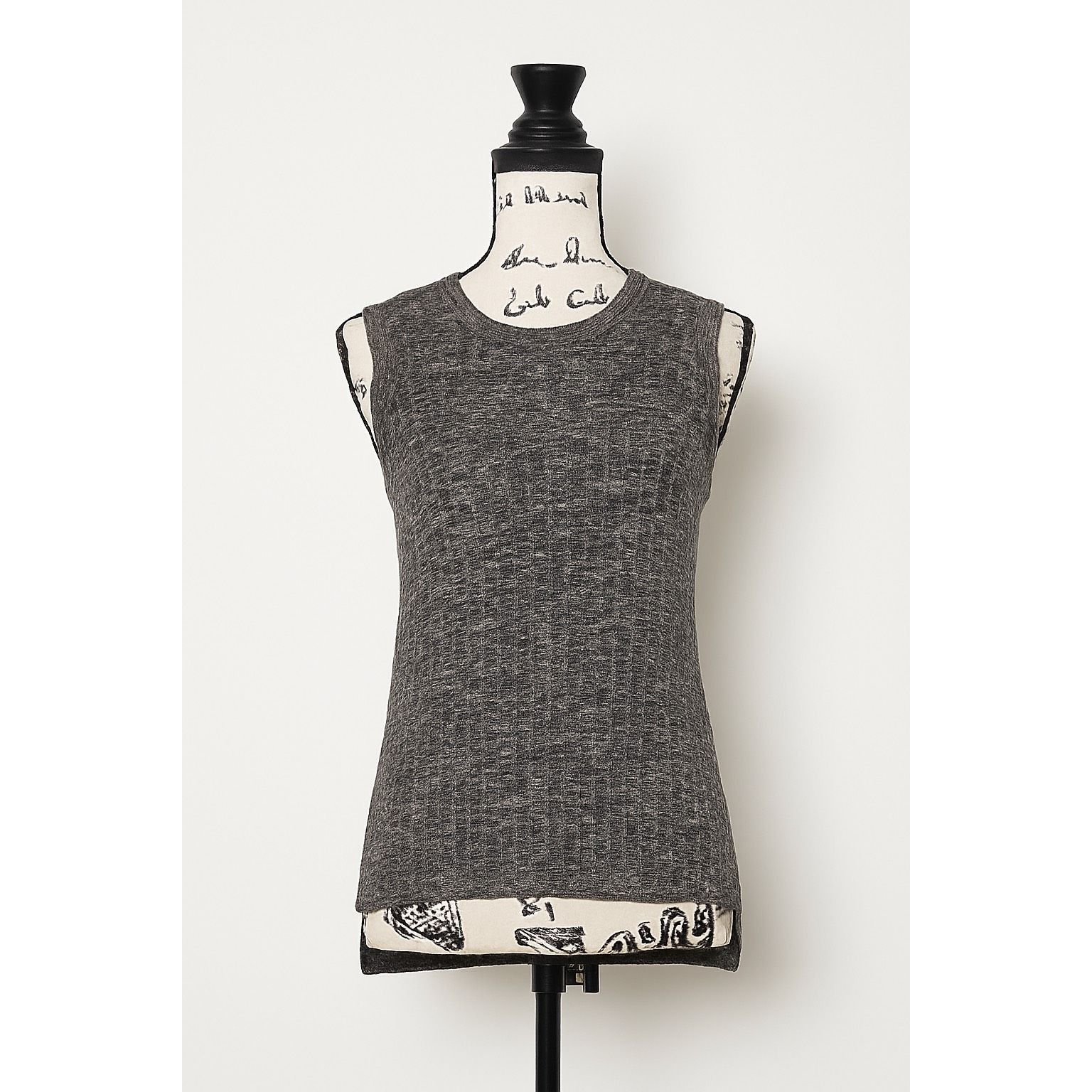 Banana Republic Banana Republic Gray Textured Knit Sleeveless Top | Size XS Size XS / US 0-2 / IT 36-38 - 1 Thumbnail