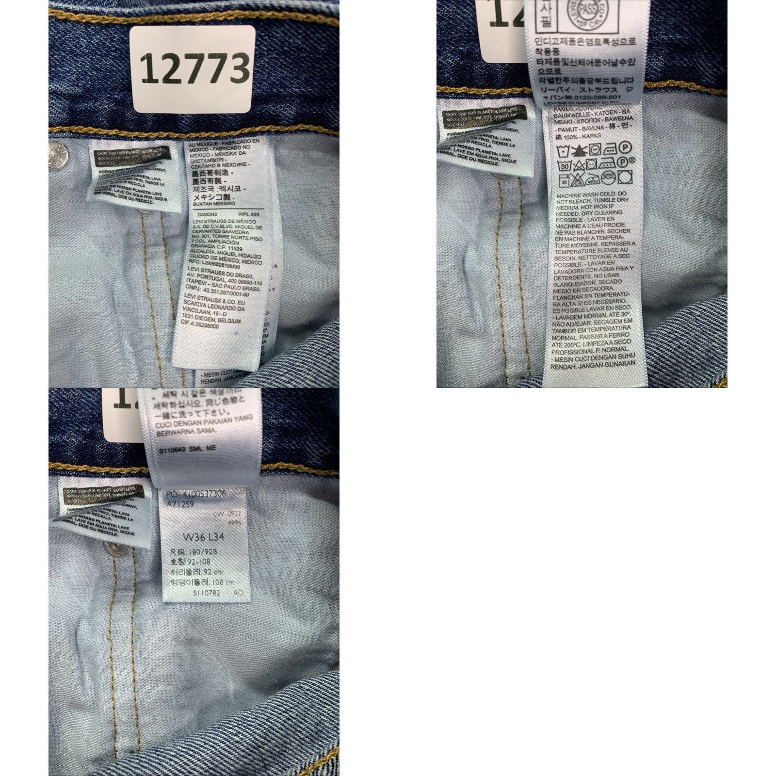 Levi's VINTAGE Levi’s 550 Relaxed Straight Leg Men’s Blue Denim Jeans 36x34-12773 Size US 36 / EU 52 - 9 Thumbnail