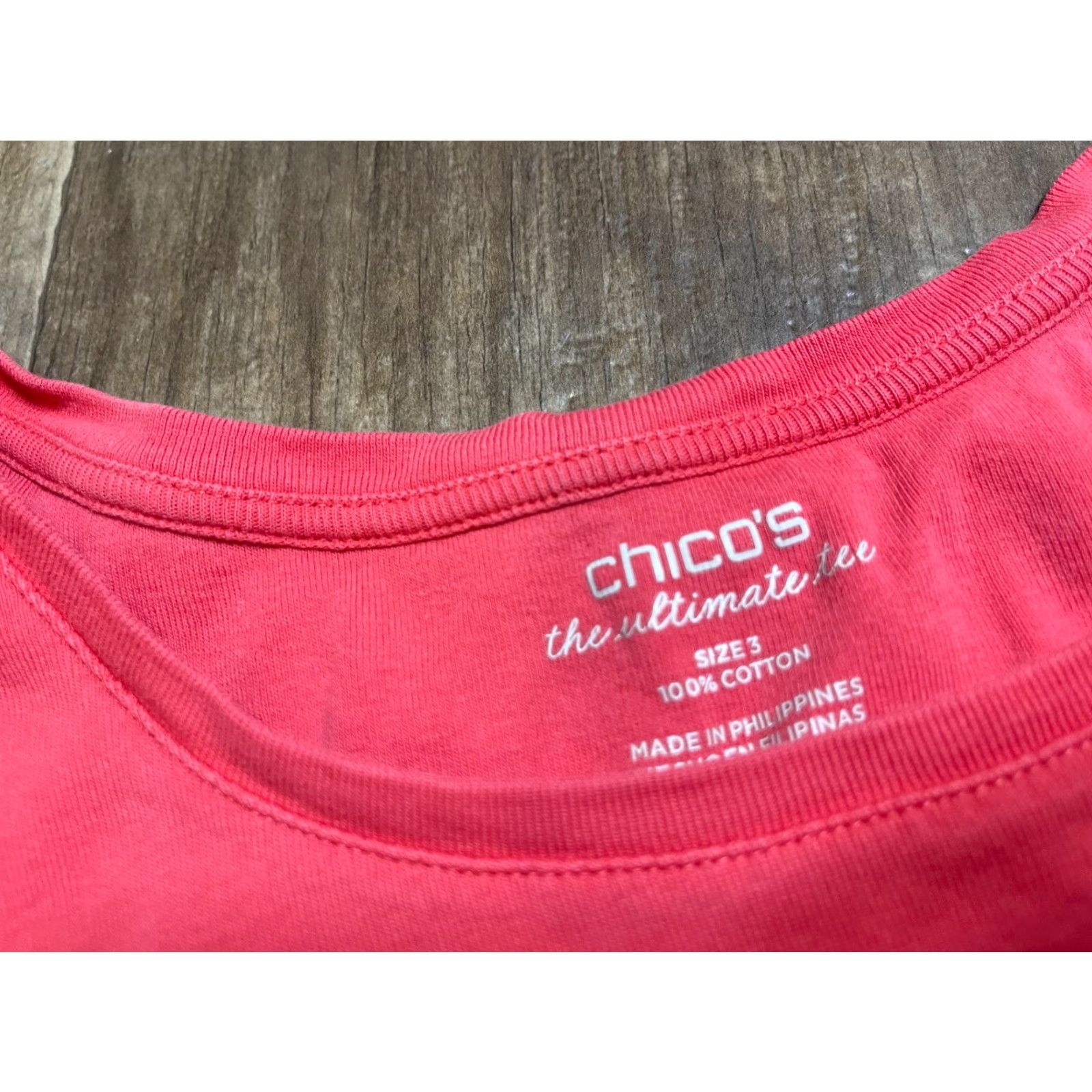 Vintage Chico's Shirt Top Womens Size 3 Pink Short Sleeve Tiny Hole Discounted Size XS / US 0-2 / IT 36-38 - 5 Thumbnail