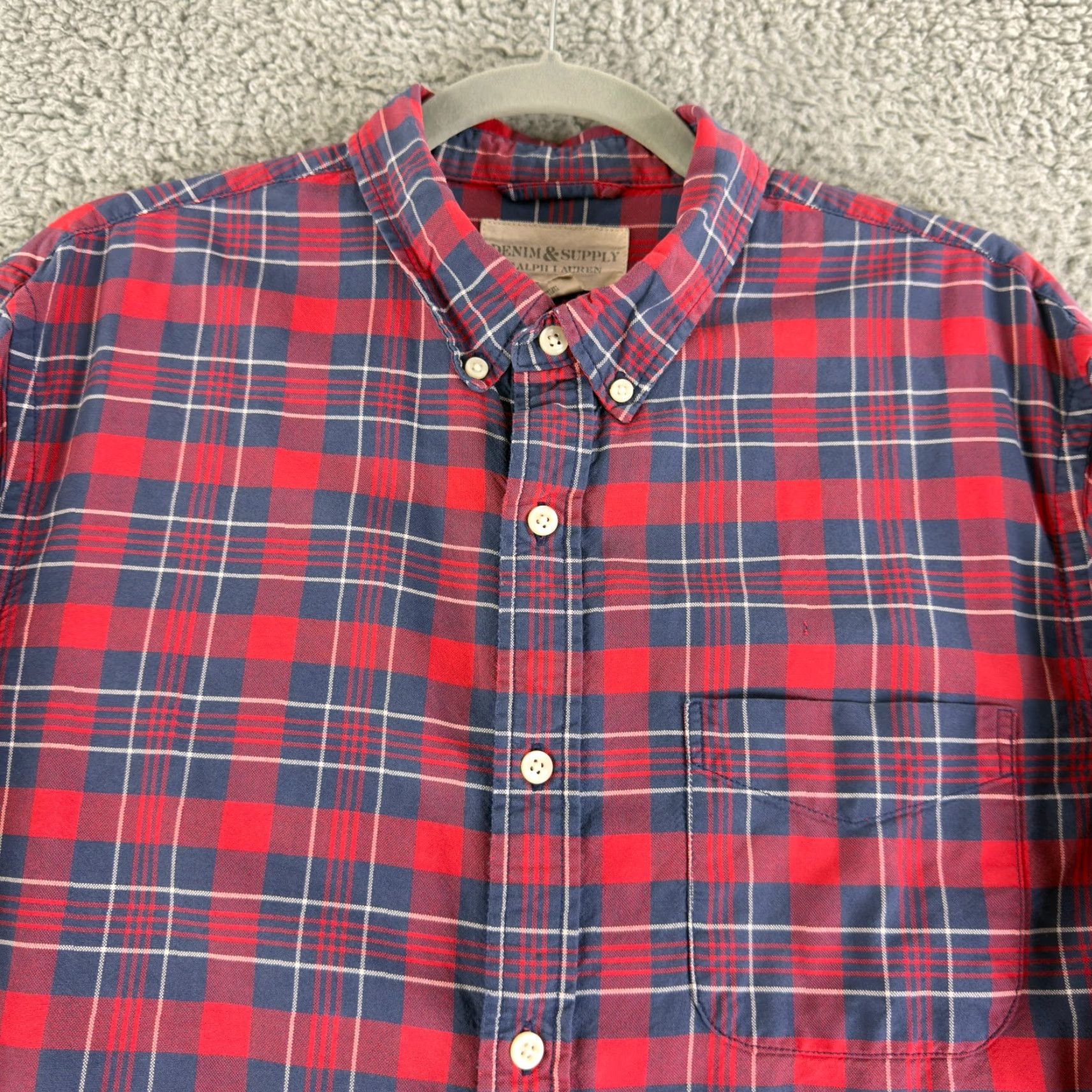 Ralph Lauren Ralph Lauren Denim & Supply Button-Down Shirt Mens Large Blue Plaid Long Sleeve Size US L / EU 52-54 / 3 - 3 Thumbnail