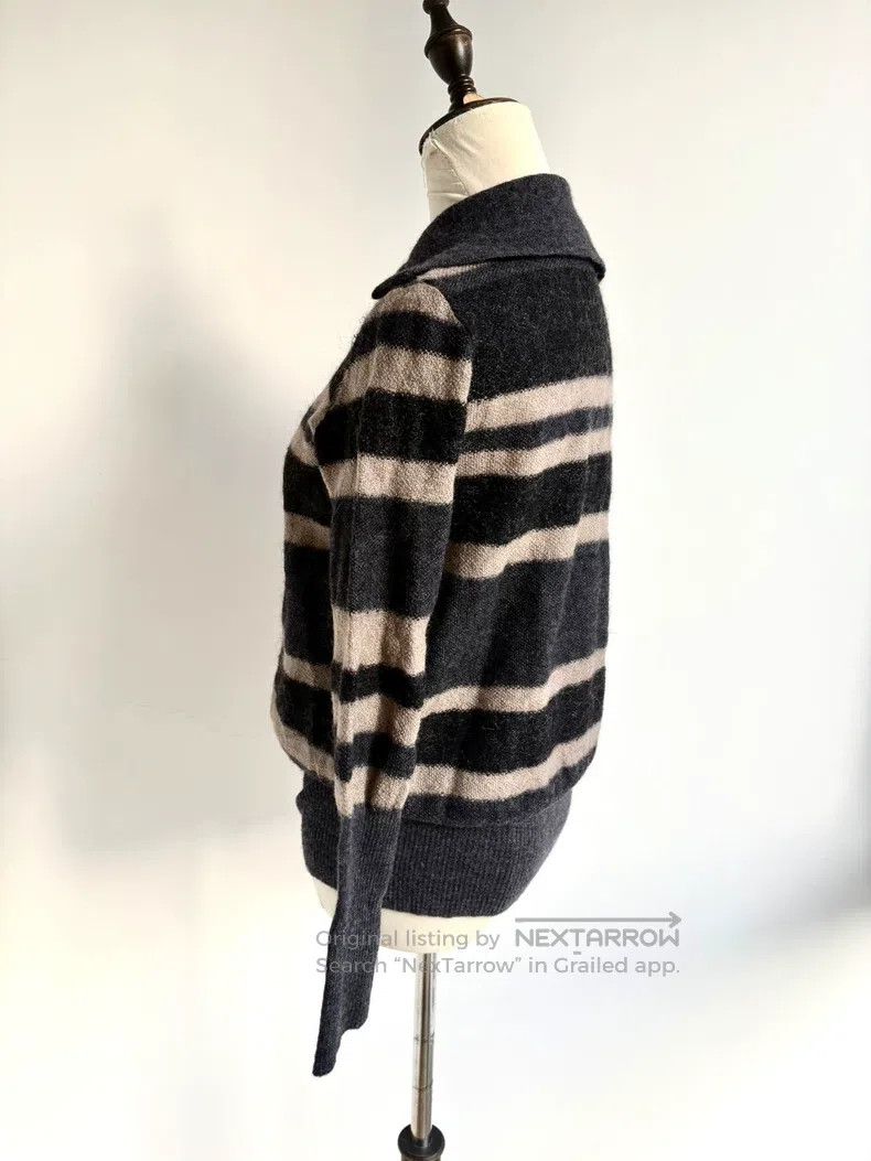 Vivienne Westwood Vivienne Westwood Gray Striped Wool Knit Wavy Edge Jacket Size M / US 6-8 / IT 42-44 - 3 Thumbnail