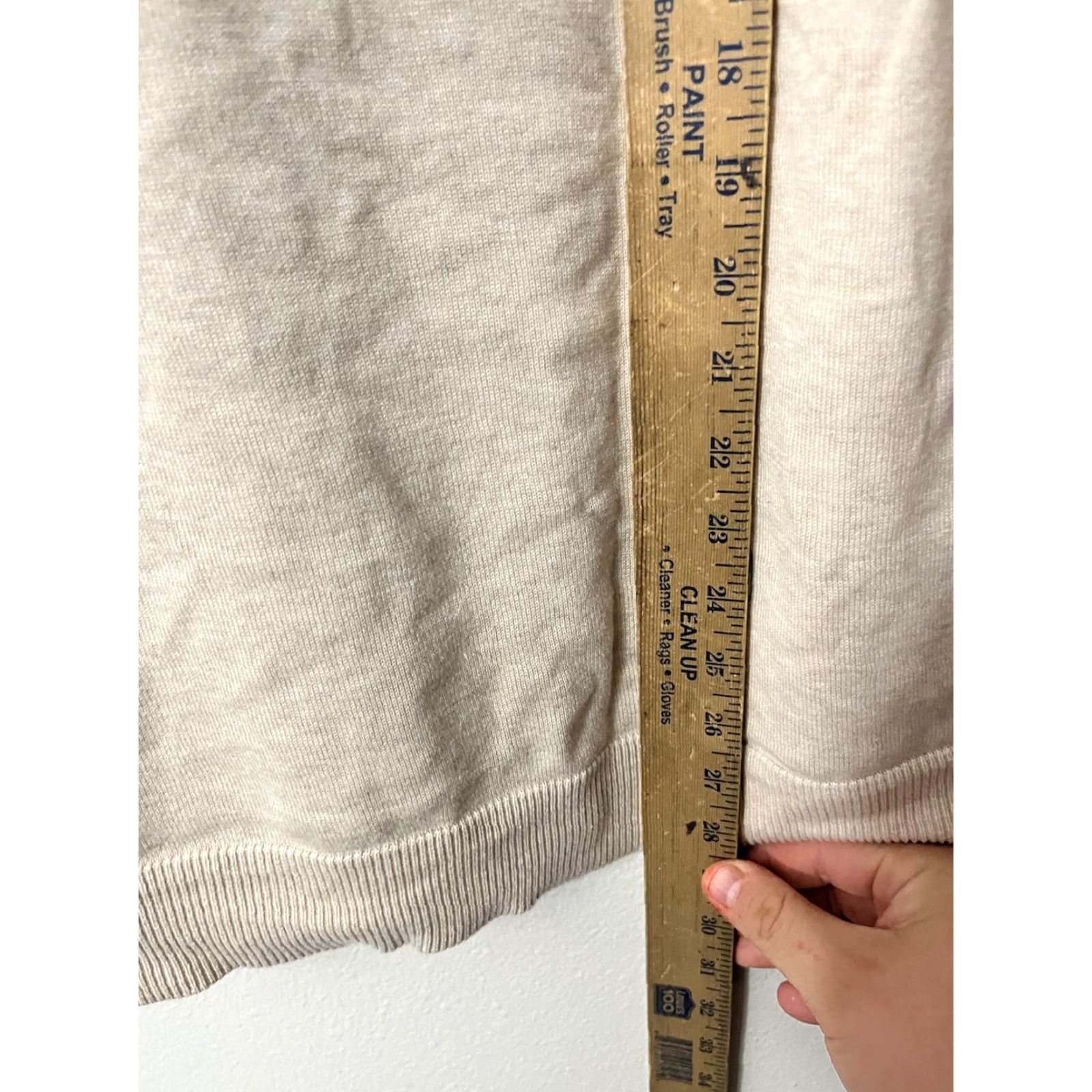 Isaac Mizrahi Isaac Mizrahi Live Womens Sweater V-Neck Casual Knit XL Beige Cotton Rayon Pullover Classic Designer Vintage No Size XL / US 12-14 / IT 48-50 - 4 Thumbnail
