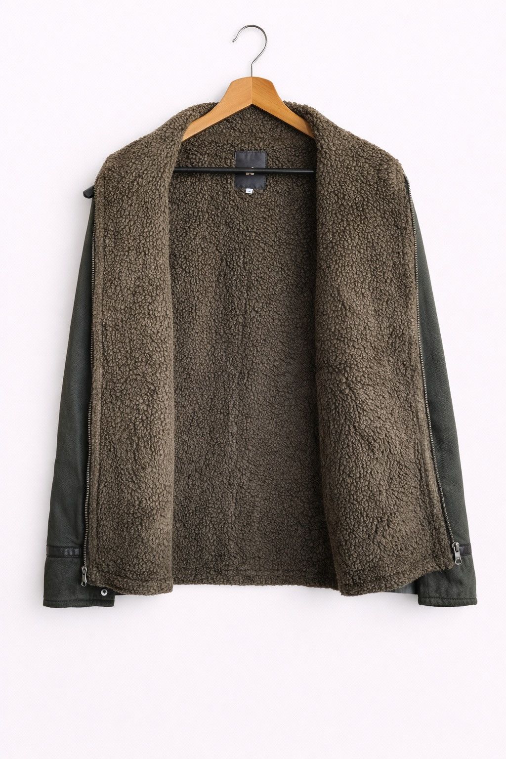 Japanese Brand Rattle Trap Sherpa Lined Olive Green Jacket Biker Winter Size US M / EU 48-50 / 2 - 3 Thumbnail