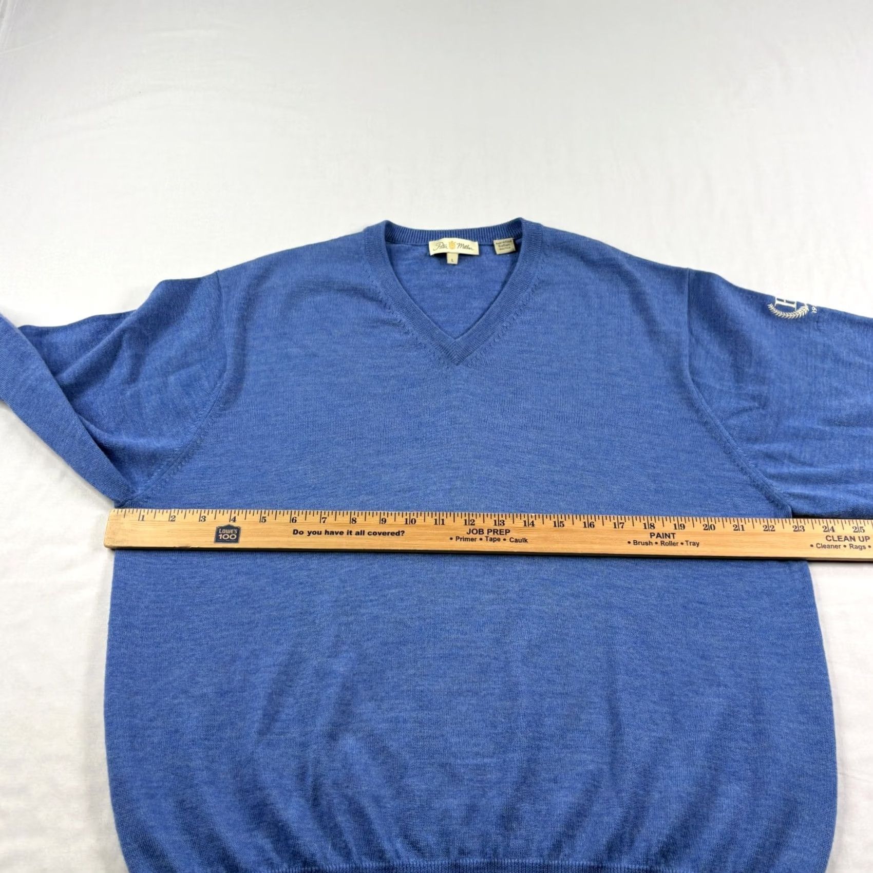 Peter Millar Peter Millar Wool Sweater Mens Large Blue V-Neck Golf Pullover Stretch Casual Size US L / EU 52-54 / 3 - 4 Thumbnail