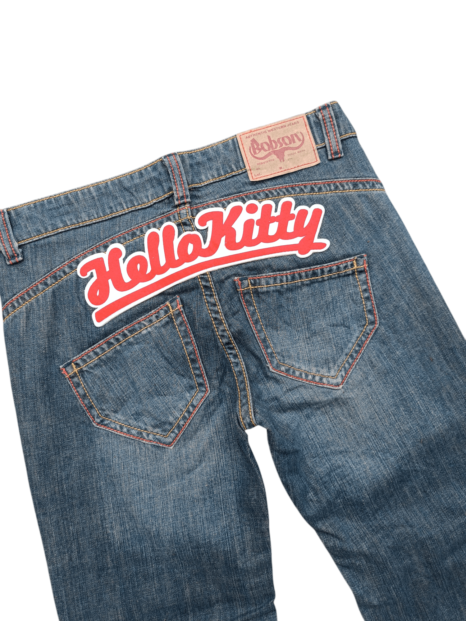 Vintage VINTAGE FLARED 🔥 HELLO KITTY x BOBSON EMBROIDERY JEANS Size US 31 - 3 Thumbnail