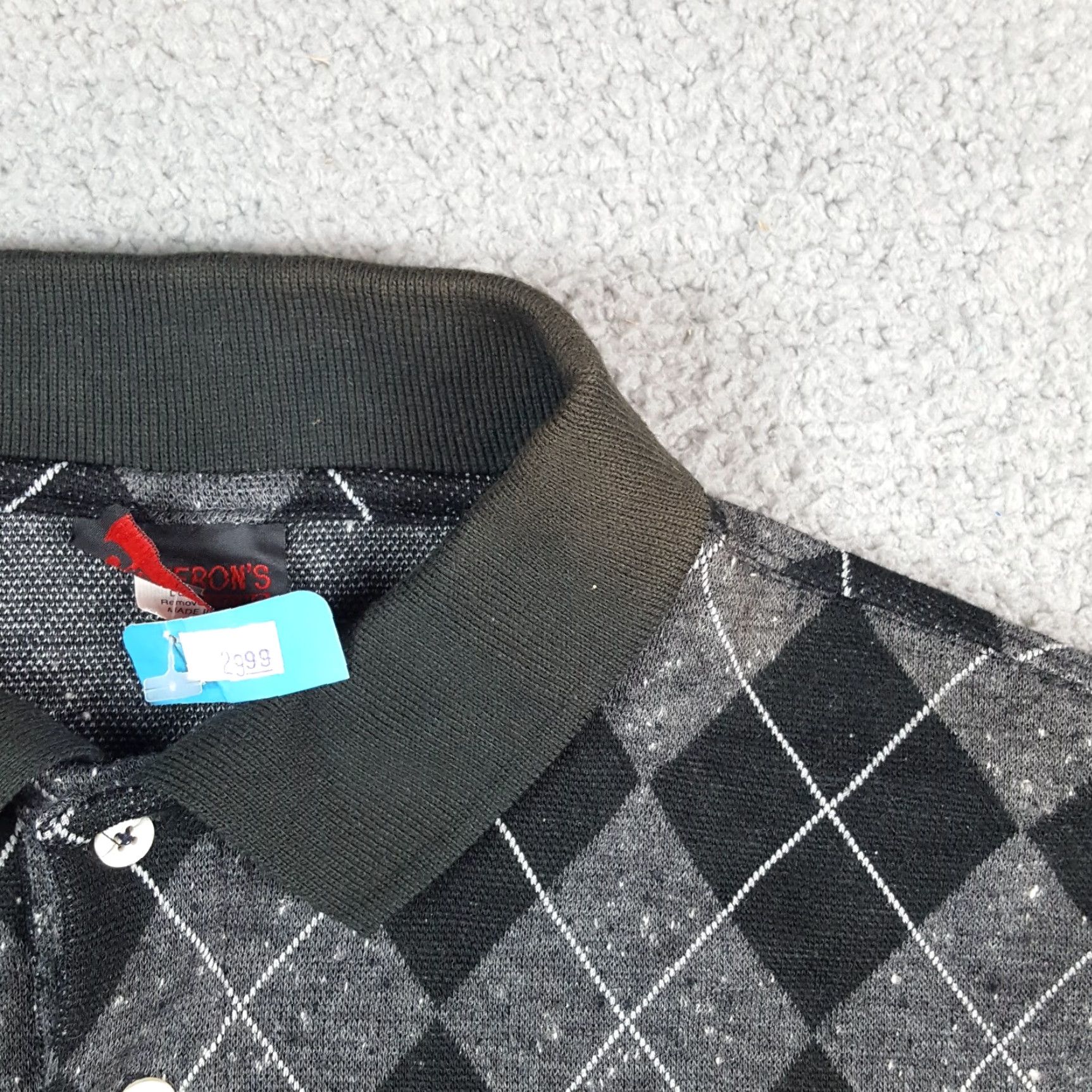 Vintage VINTAGE Cameron's Collection Polo Shirt Men M Gray Argyle Diamond Collared Button Golf Short Sleeve 90s Preppy Vintage Shirt Size US M / EU 48-50 / 2 - 4 Thumbnail