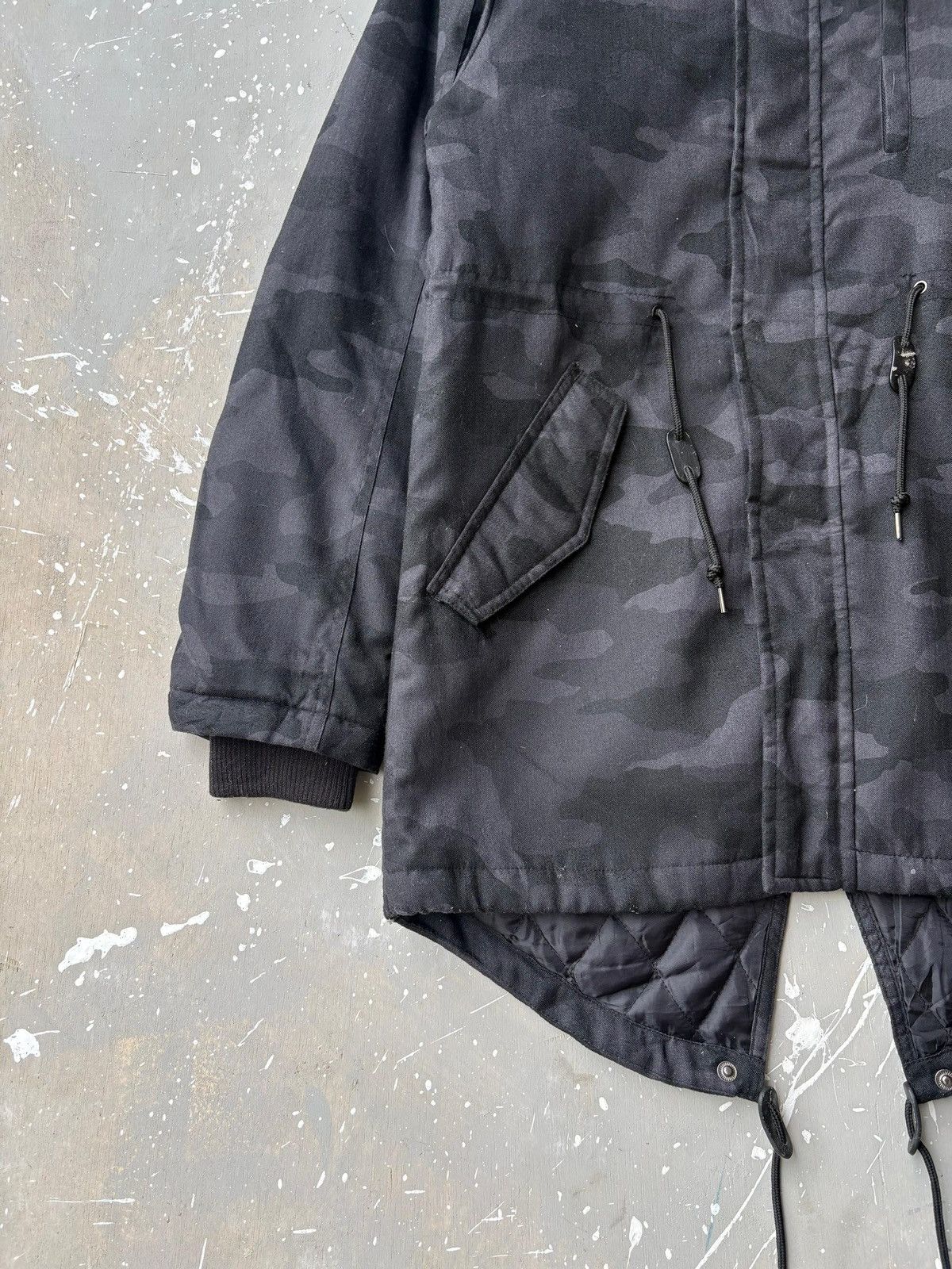 Issey Miyake Tete Homme by Issey Miyake Black Camo Tactical Parka Jacket Size US M / EU 48-50 / 2 - 5 Thumbnail