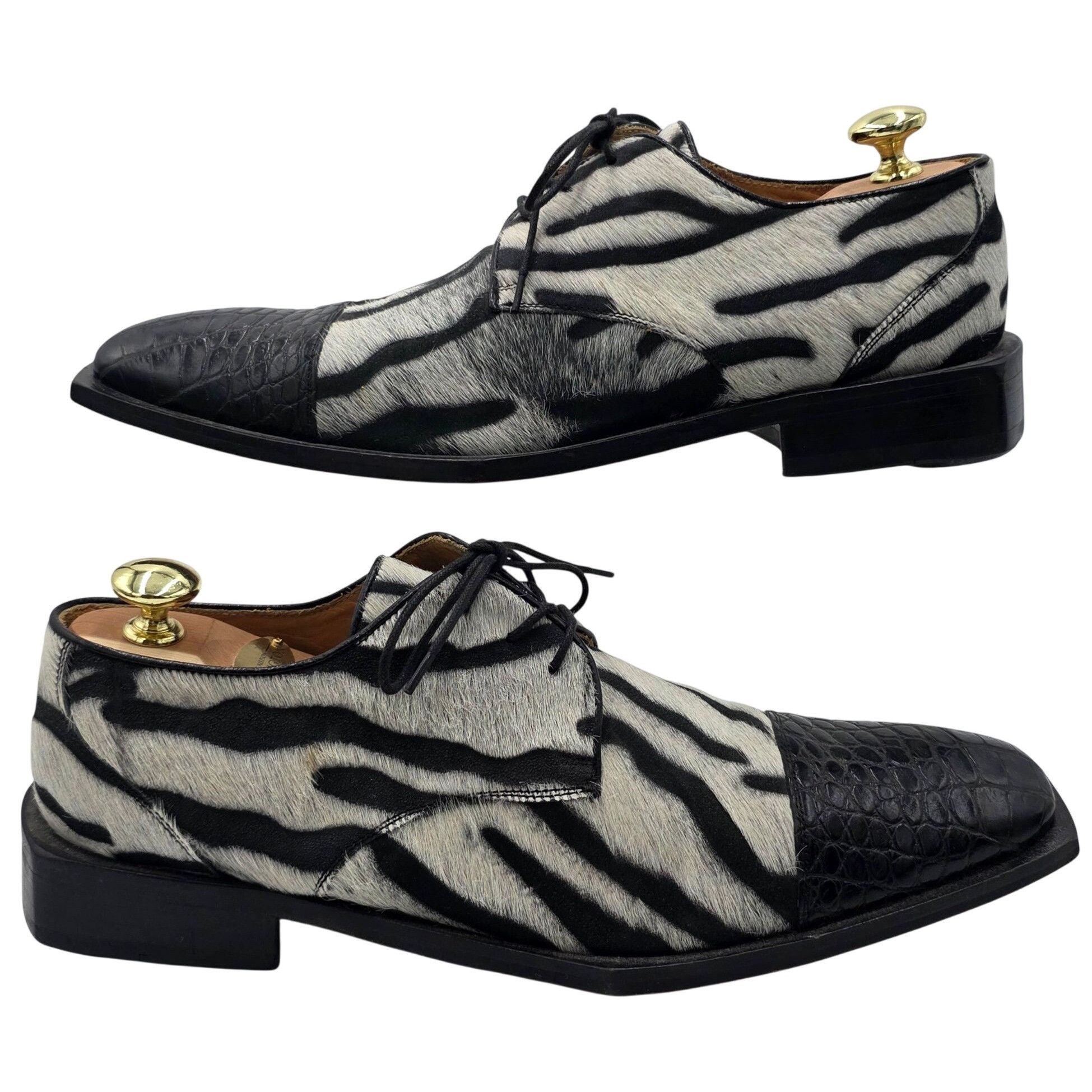 David Eden Vintage David Eden Men 9 Alligator Pony Hair Zebra Spectator Size US 9 / EU 42 - 5 Thumbnail