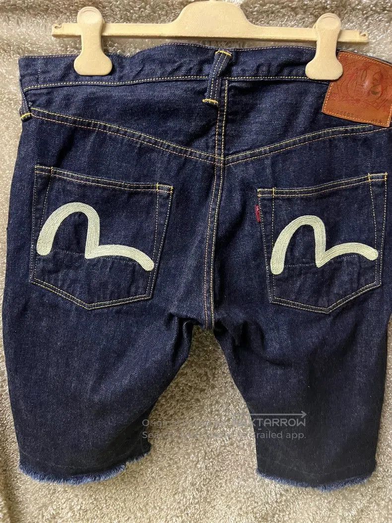 Japanese Brand Evisu Men's Raw Denim Casual Shorts. Size US 38 / EU 54 - 4 Thumbnail
