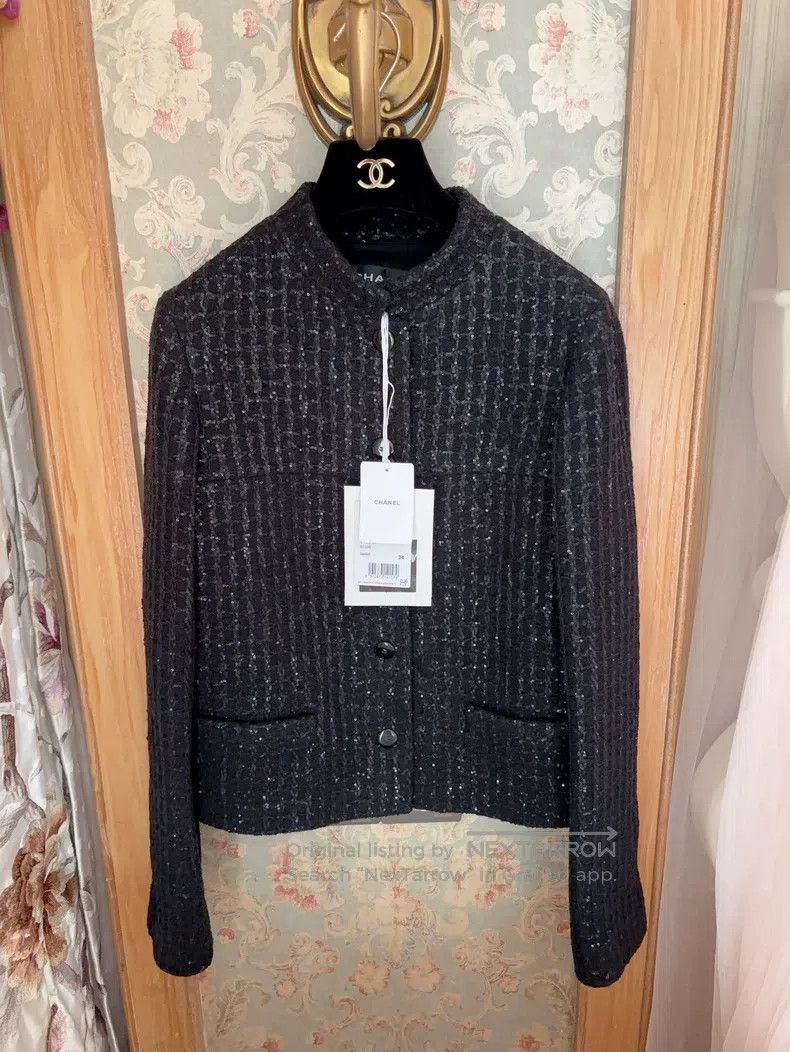 Chanel Chanel 25c sequin heavy industry black jacket Size XXS / US 00 / IT 34 - 1 Thumbnail