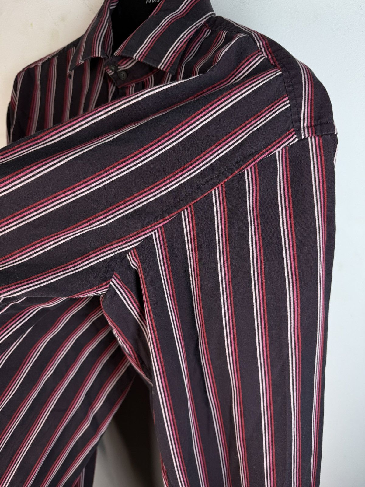 Yves Saint Laurent Black/Red YSL Shirt Striped Size US M / EU 48-50 / 2 - 10 Thumbnail