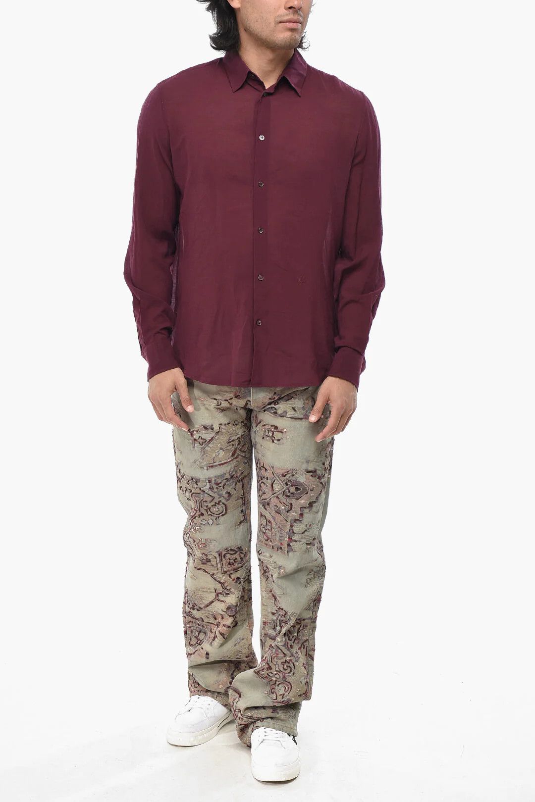 Off-White og1mm0526 OW Emb Silkjer-round Shirt in Purple Size US XXL / EU 58 / 5 - 4 Thumbnail