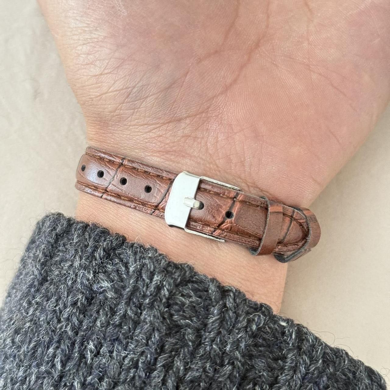 Vintage y2k style cute square brown leather luxury watch Size ONE SIZE - 3 Thumbnail