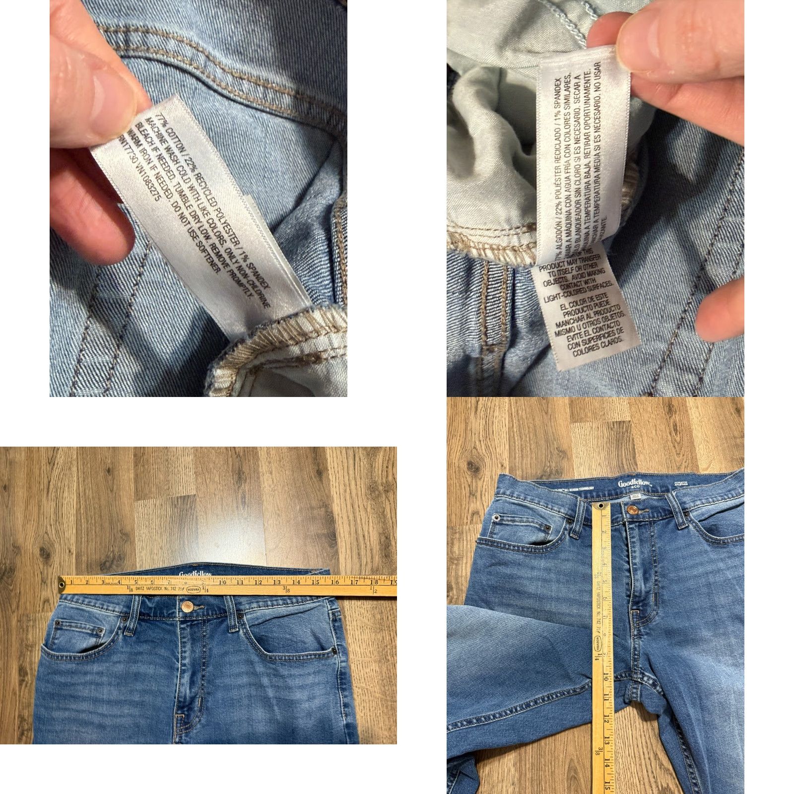 Vintage Goodfellow & Co. Jeans Men's 32x30 Blue Denim Athletic Mid Rise Pocket 5-Pocket Design Straight Rise Jeans Mens Size US 32 / EU 48 - 8 Thumbnail