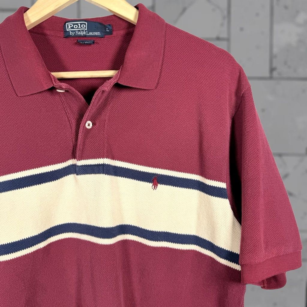 Polo Ralph Lauren Polo Ralph Lauren Polo Shirt Striped Maroon Casual Mens L Red Shirt Size US L / EU 52-54 / 3 - 1 Thumbnail